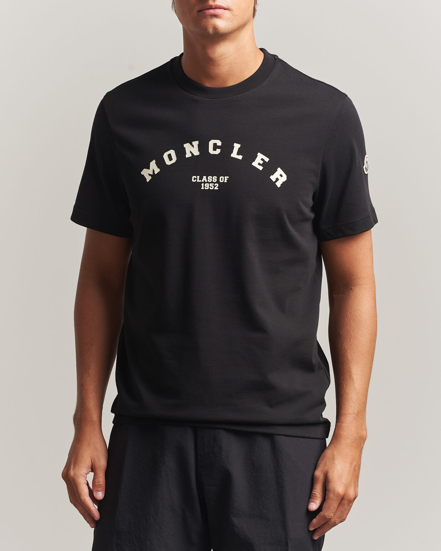 Herre | T-Shirts | Moncler | College Logo T-Shirt Black