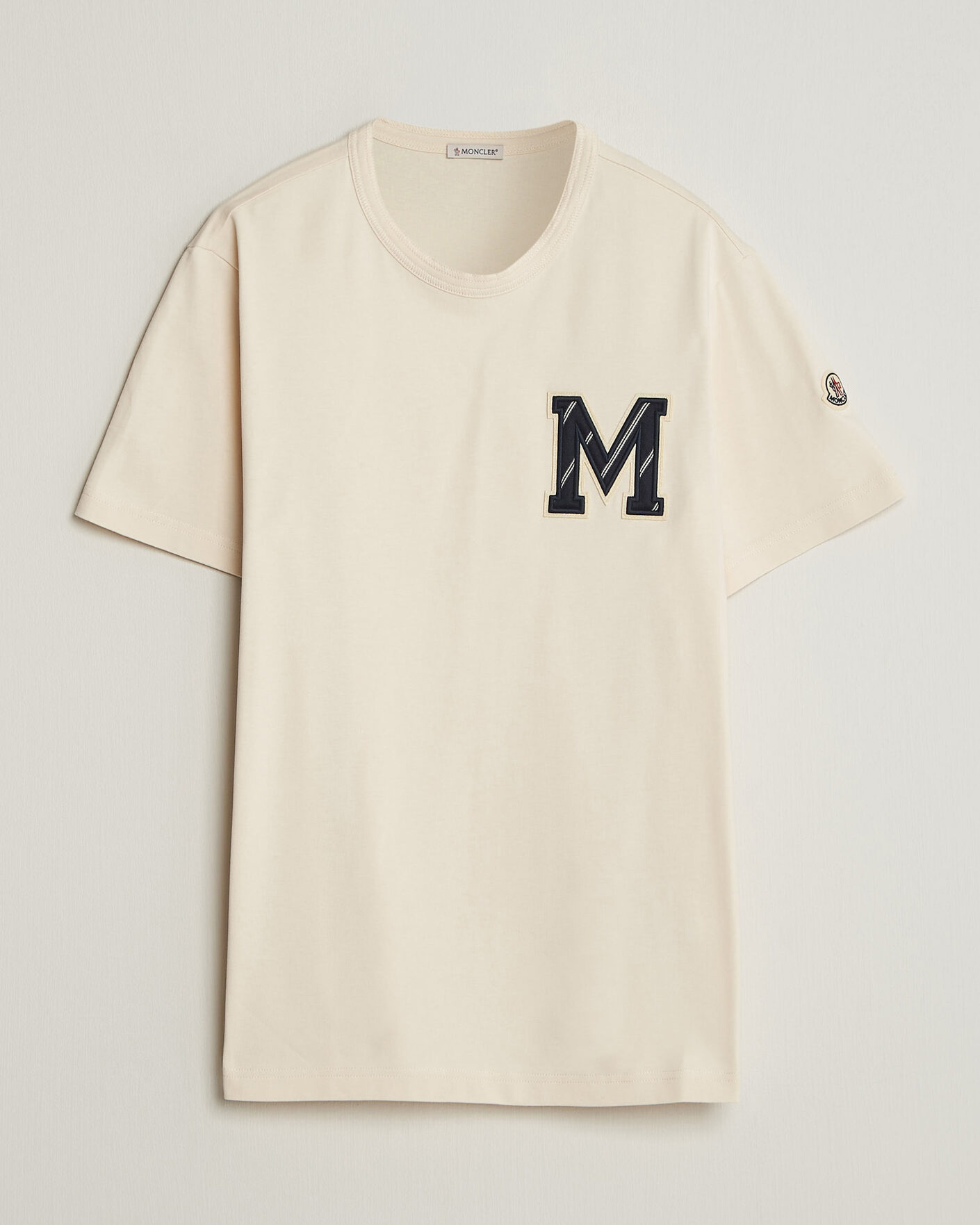 Herre | T-Shirts | Moncler | Varsity Logo T-Shirt Off White
