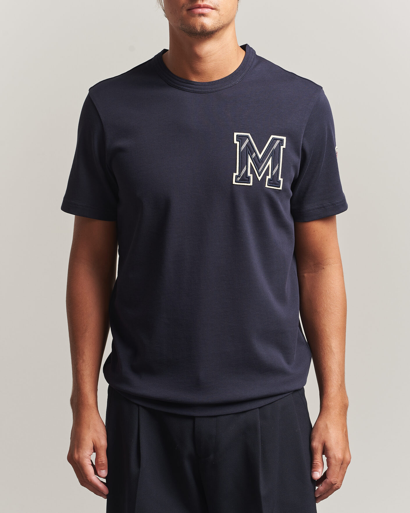 Herre | T-Shirts | Moncler | Varsity Logo T-Shirt Navy