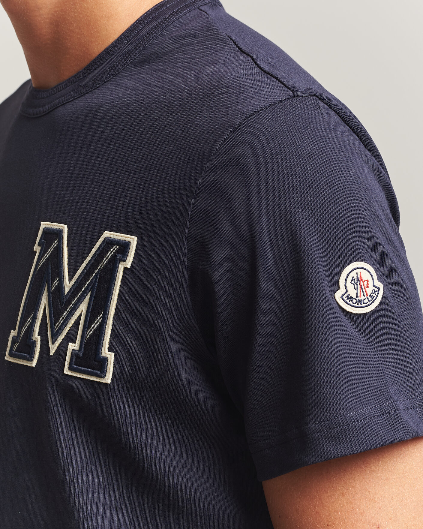 Herre | T-Shirts | Moncler | Varsity Logo T-Shirt Navy