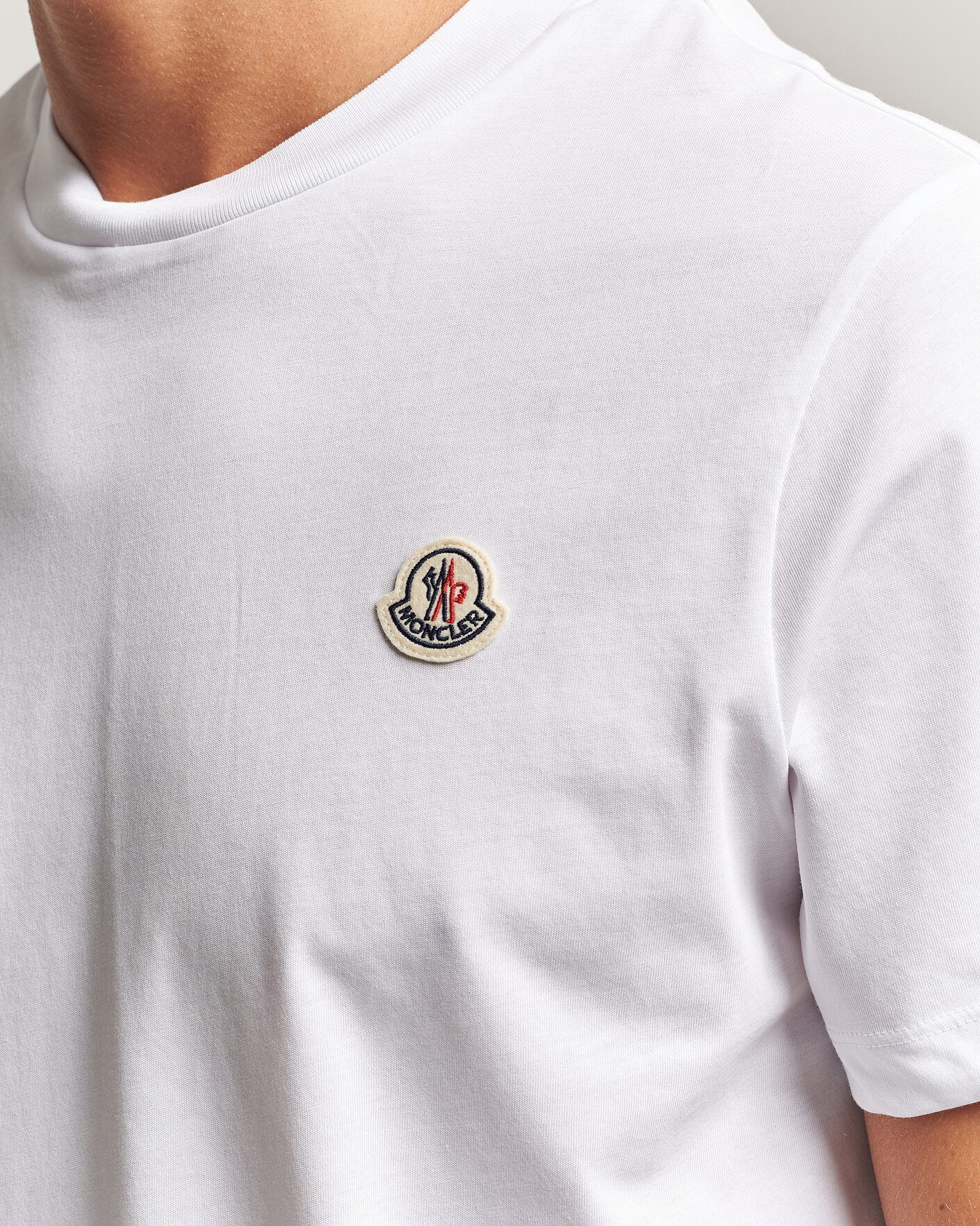 Herre | T-Shirts | Moncler | 3-Pack Logo T-Shirts Blue/Military/White
