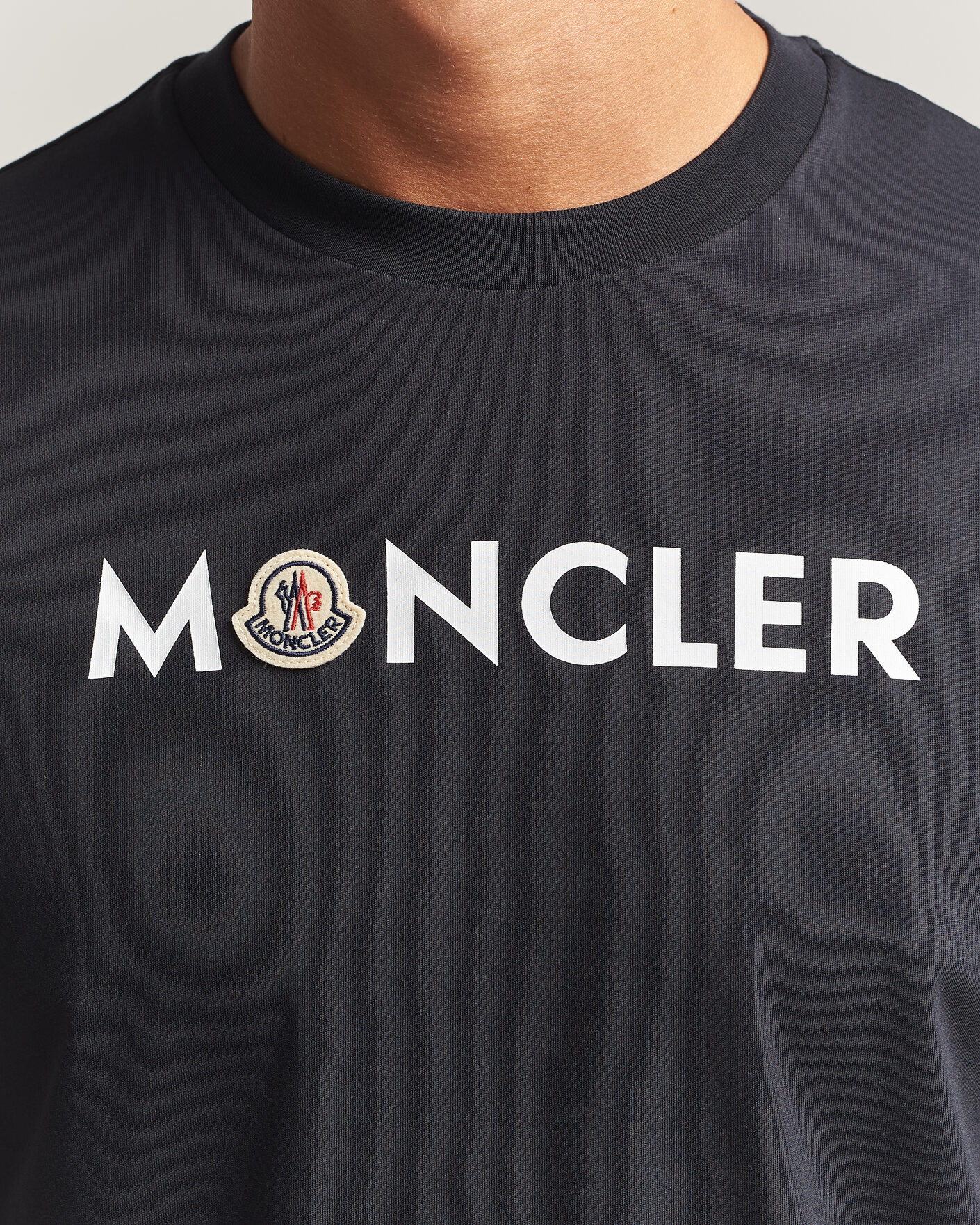 Herre | T-Shirts | Moncler | Logo Lettering T-Shirts Navy