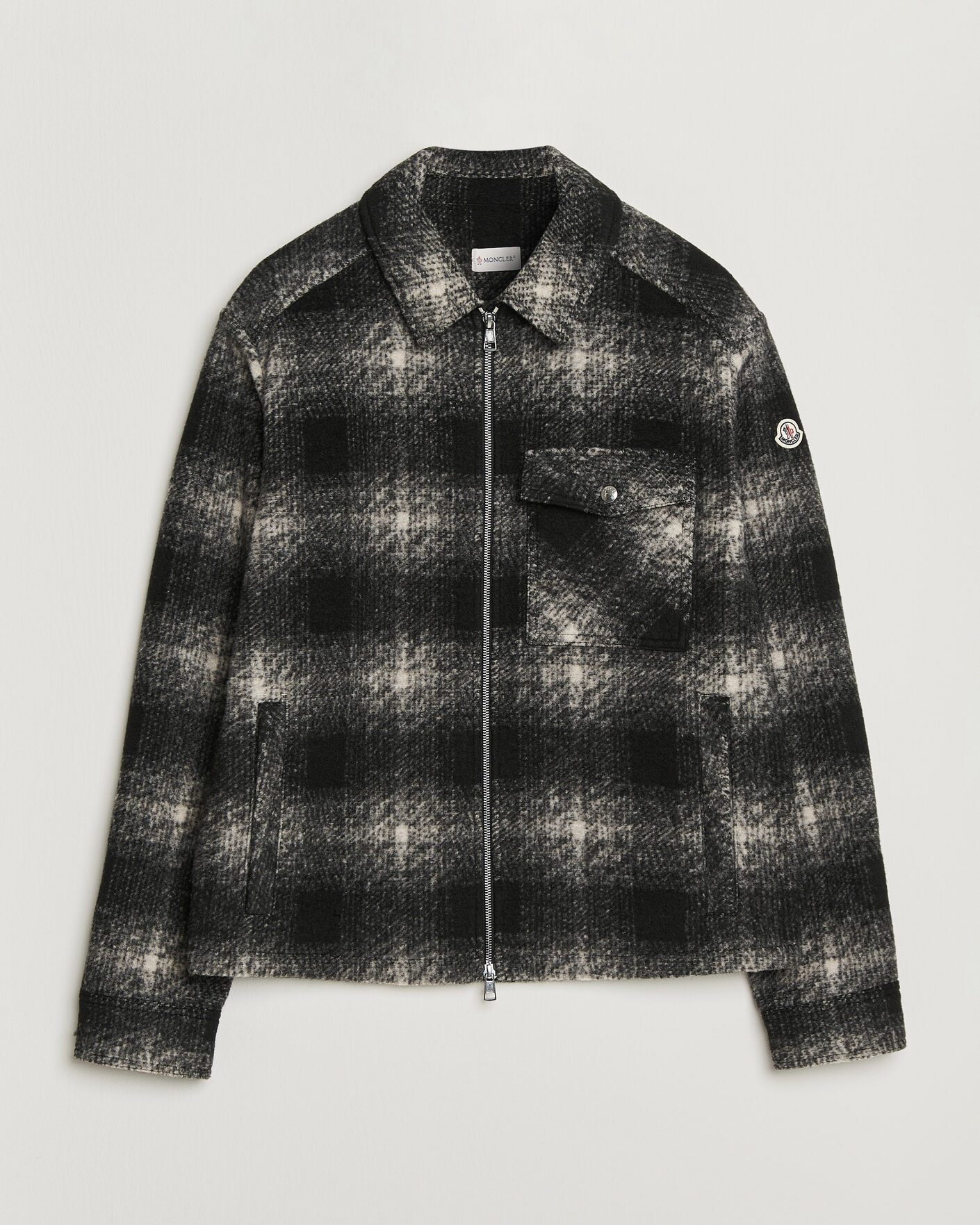 Herre | Skjorter | Moncler | Flannel Overshirt Grey Check
