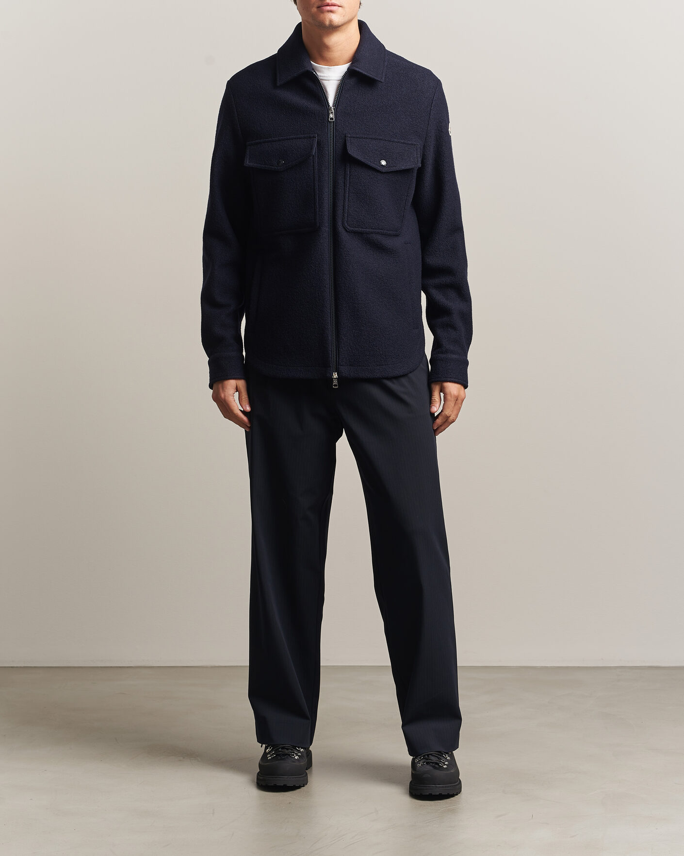 Herre | Skjorter | Moncler | Zip Overshirt Navy