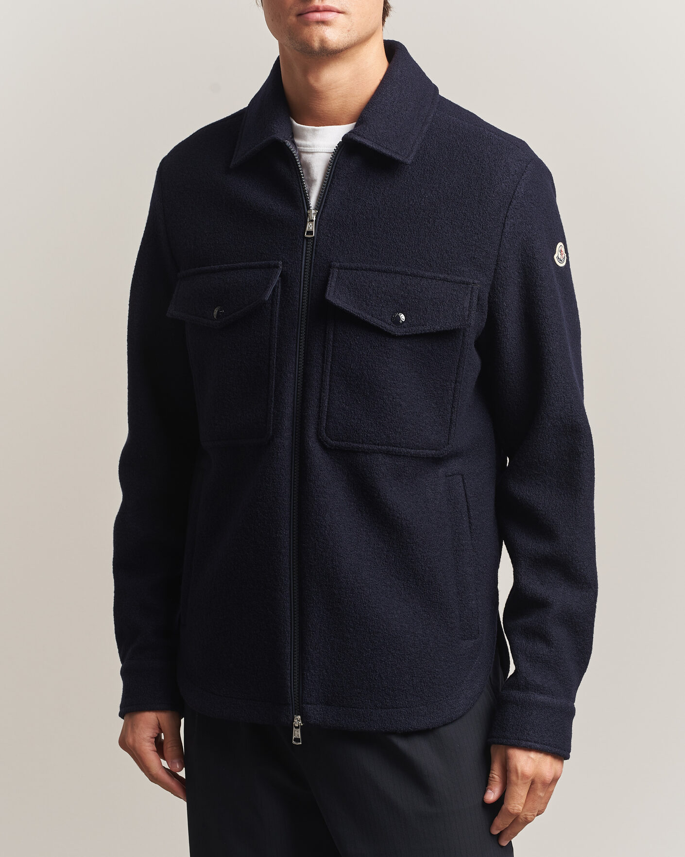 Herre | Skjorter | Moncler | Zip Overshirt Navy