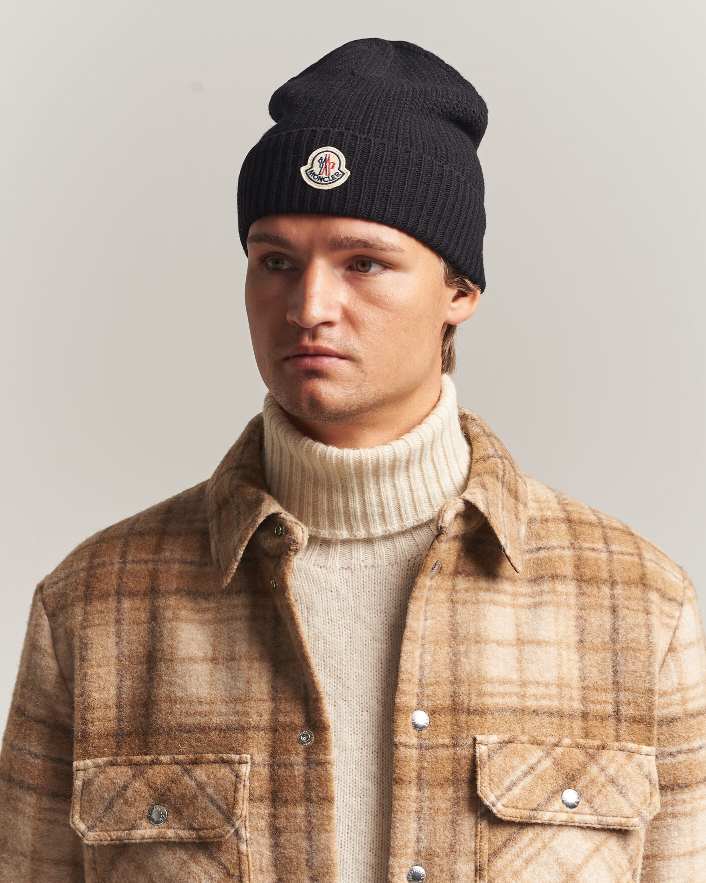 Herre | Luer | Moncler | Rib Wool Beanie Black