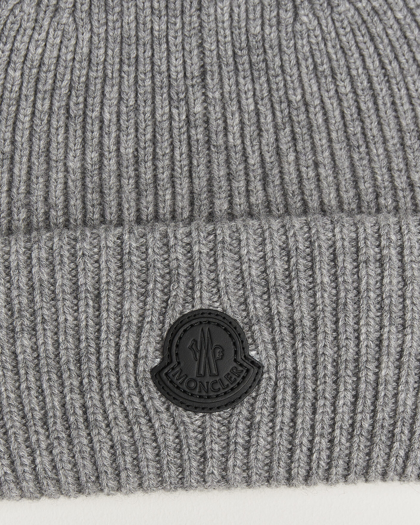 Herre | Luer | Moncler | Rib Cashmere Beanie Grey