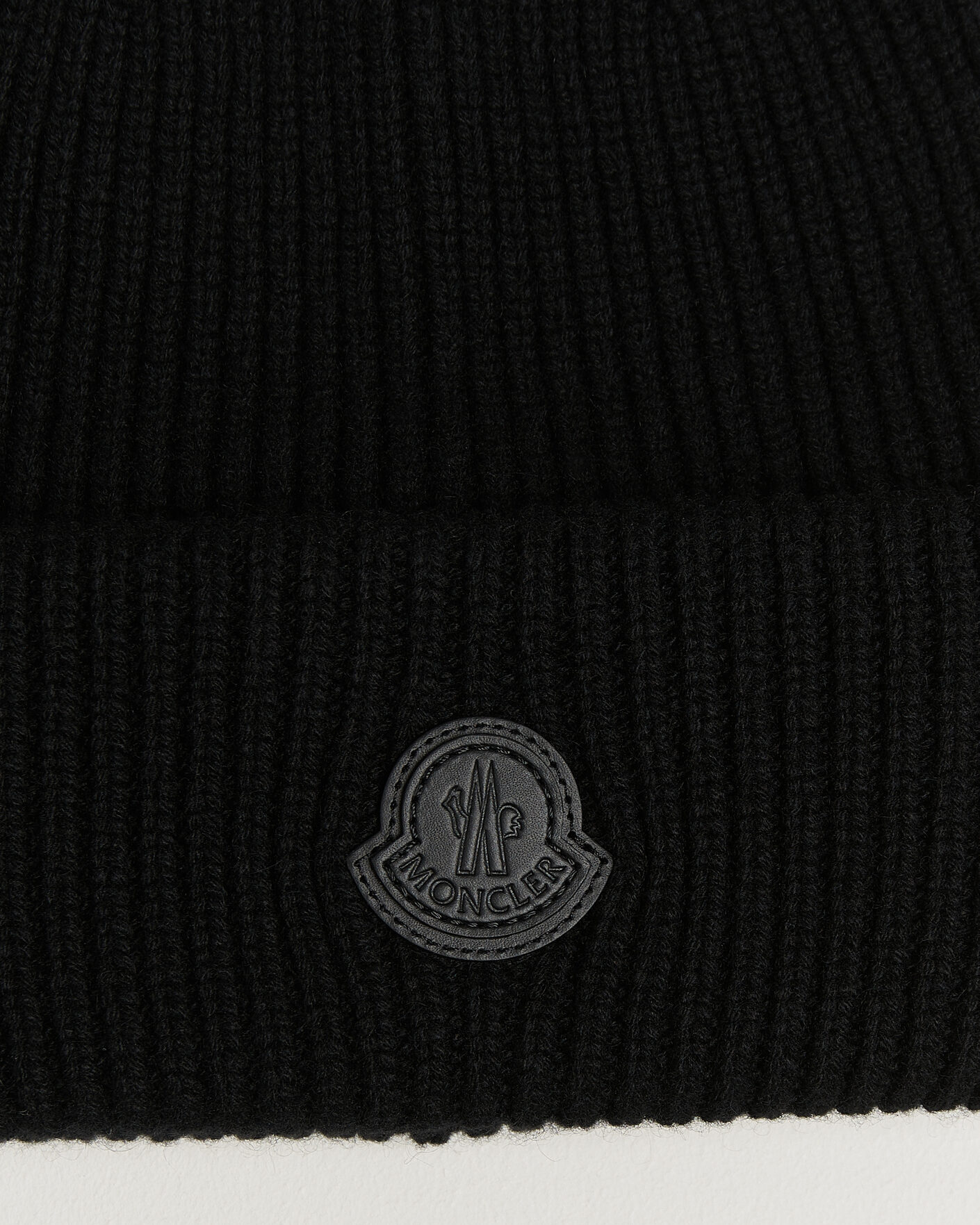 Herre | Luer | Moncler | Rib Cashmere Beanie Black