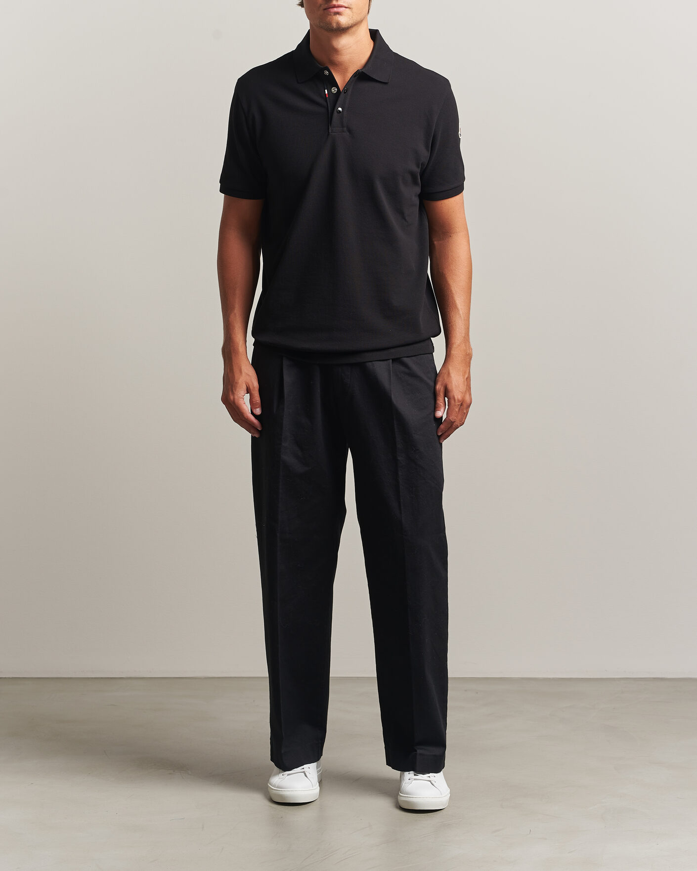 Herre | Pikéer | Moncler | Short Sleeve Polo Black