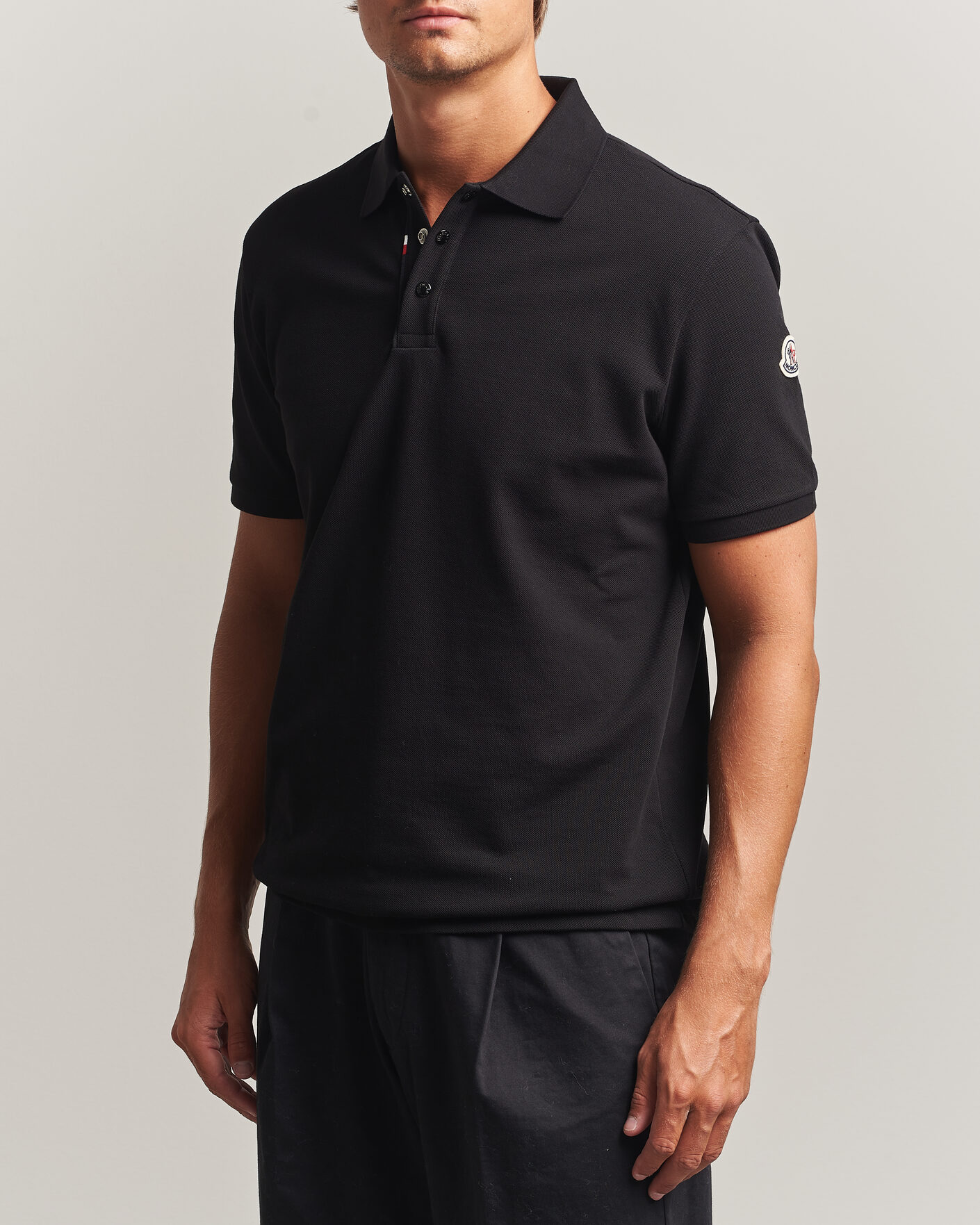 Herre | Pikéer | Moncler | Short Sleeve Polo Black