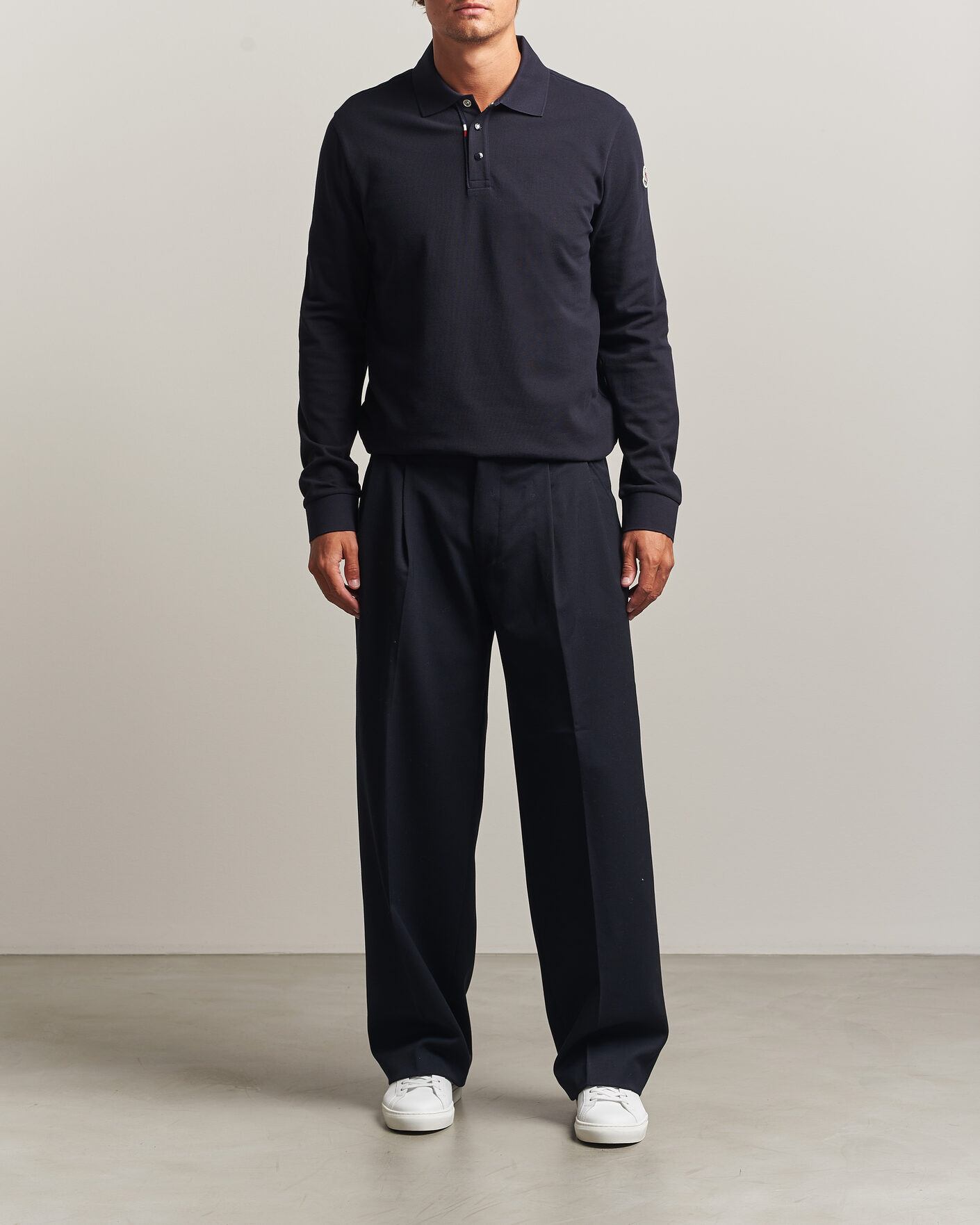 Herre | Pikéer | Moncler | Long Sleeve Polo Navy