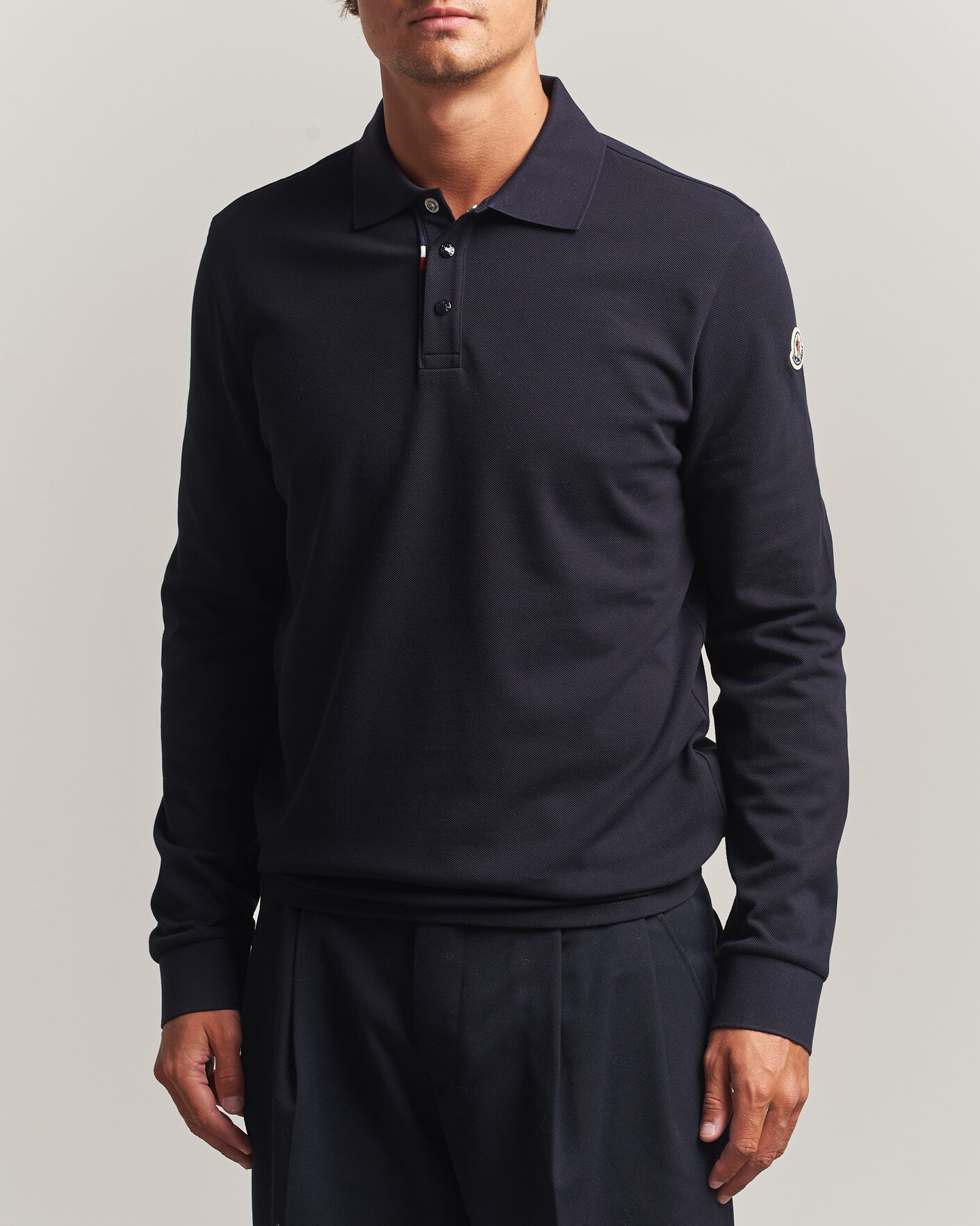 Herre | Pikéer | Moncler | Long Sleeve Polo Navy