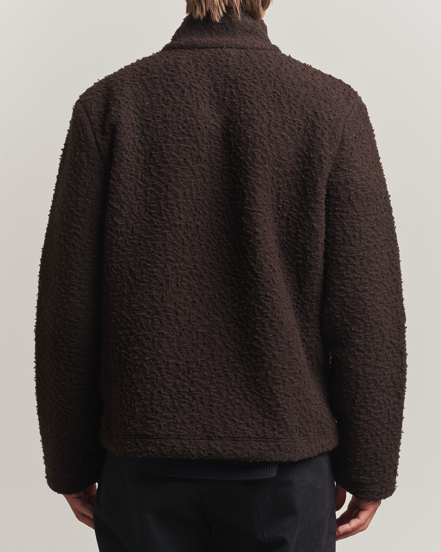 Herre | Gensere | Moncler | Half Zip Fleece Sweater Dark Brown