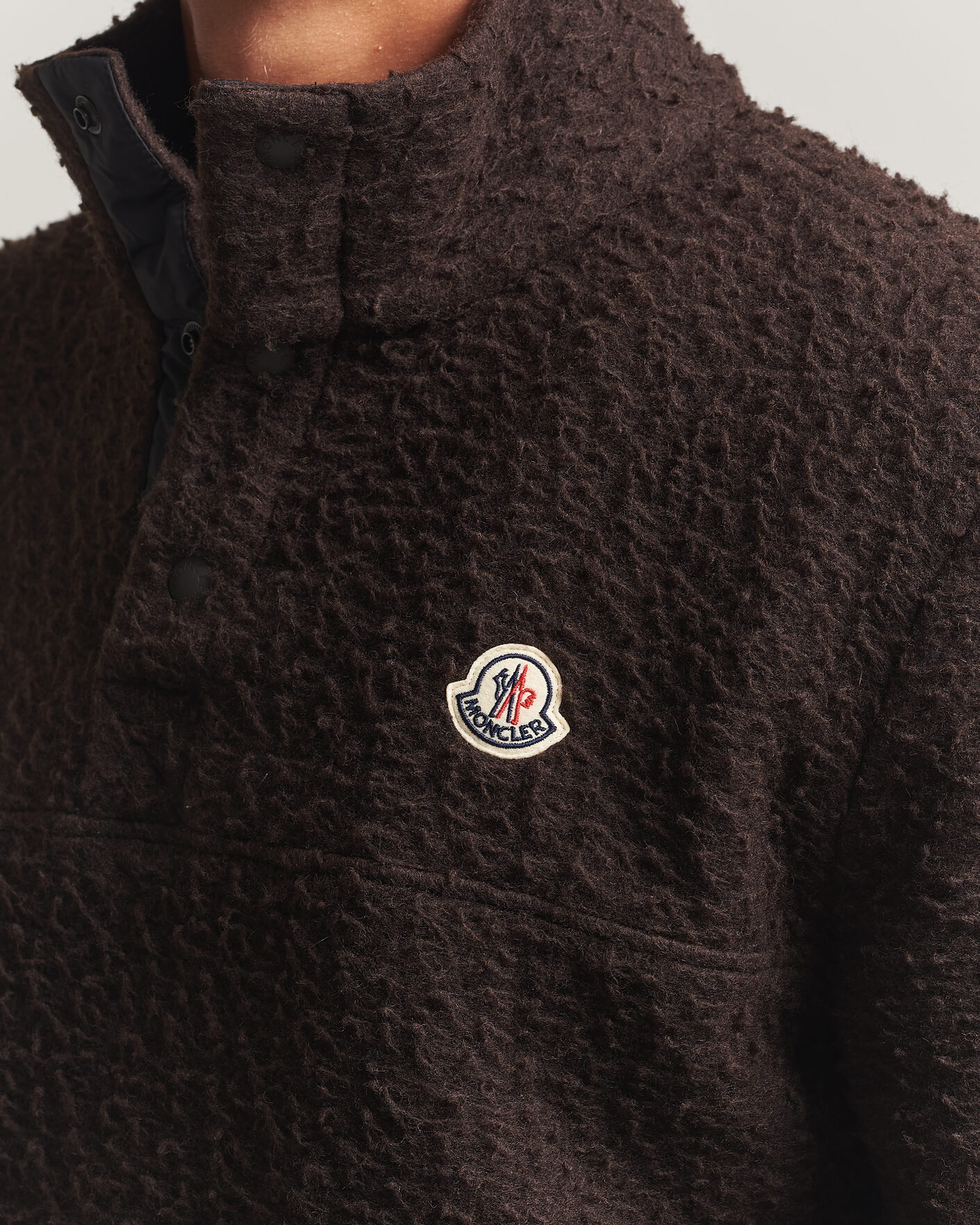 Herre | Gensere | Moncler | Half Zip Fleece Sweater Dark Brown