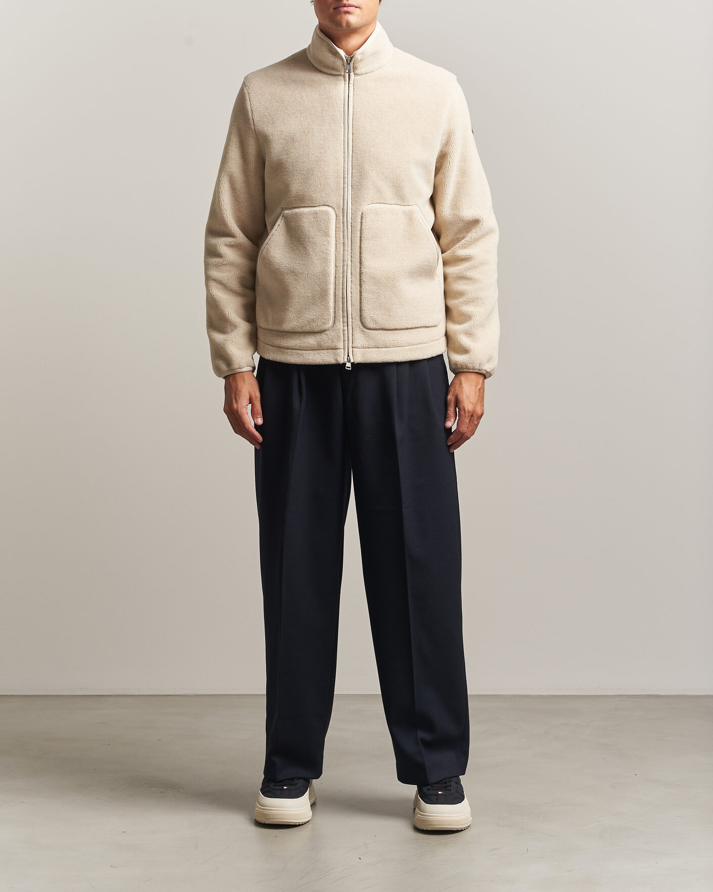 Herre | Gensere | Moncler | Full Zip Fleece  Cream