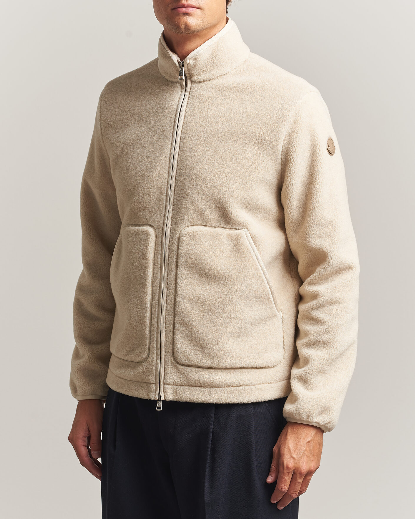 Herre | Gensere | Moncler | Full Zip Fleece  Cream
