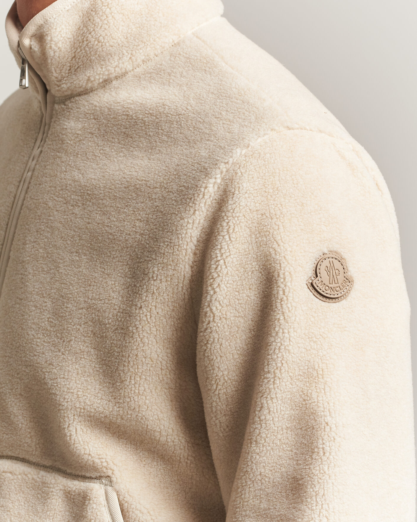 Herre | Gensere | Moncler | Full Zip Fleece  Cream
