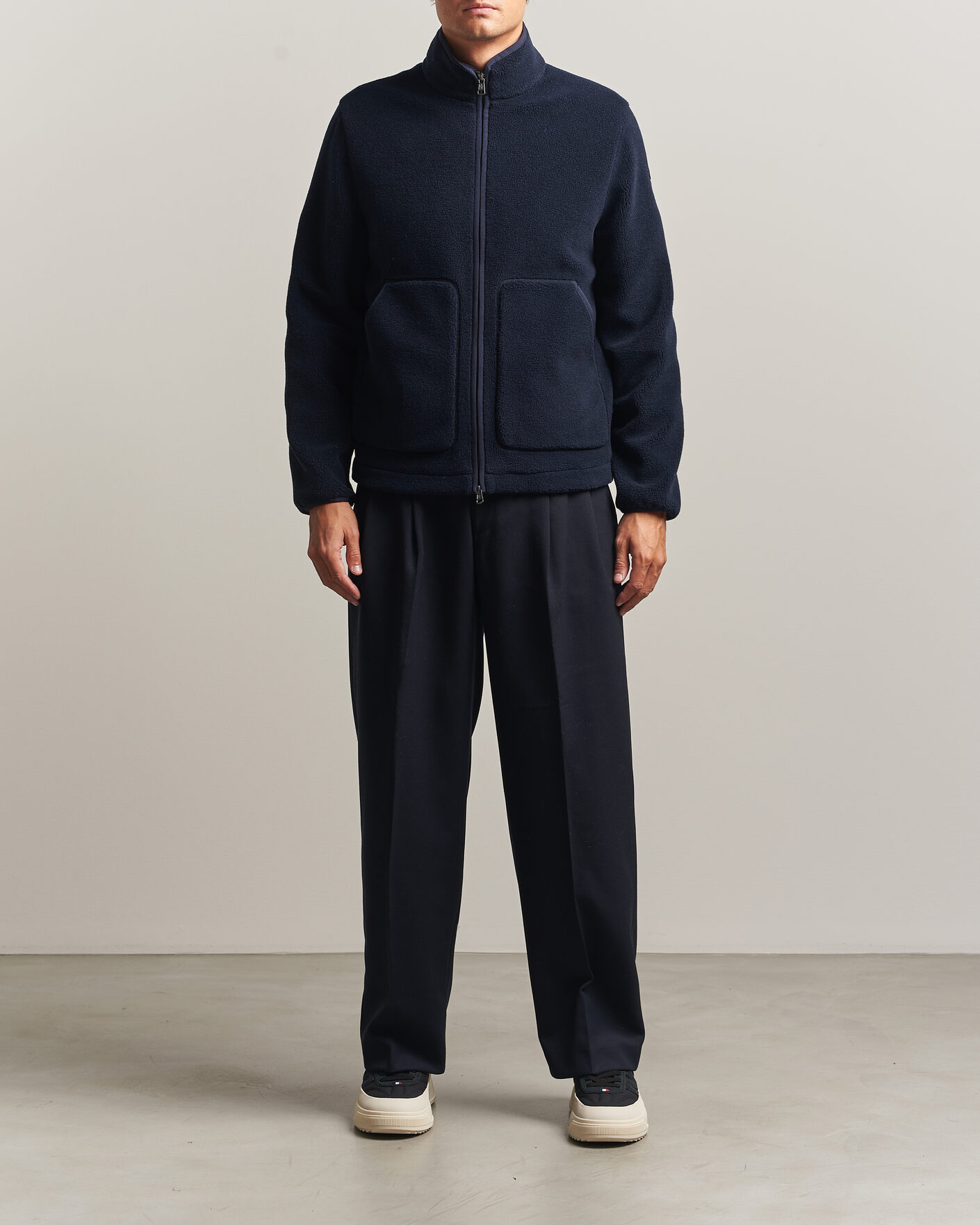 Herre | Gensere | Moncler | Full Zip Fleece Navy