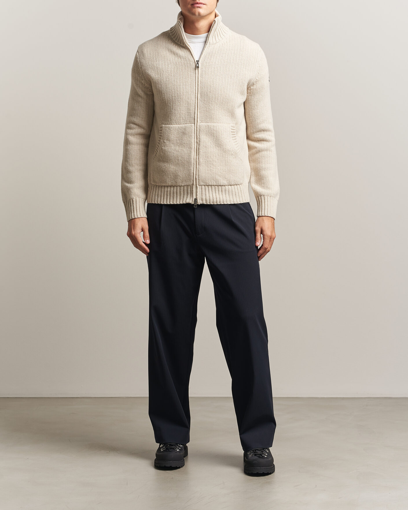 Herre | Gensere | Moncler | Full Zip Cardigan Light Beige