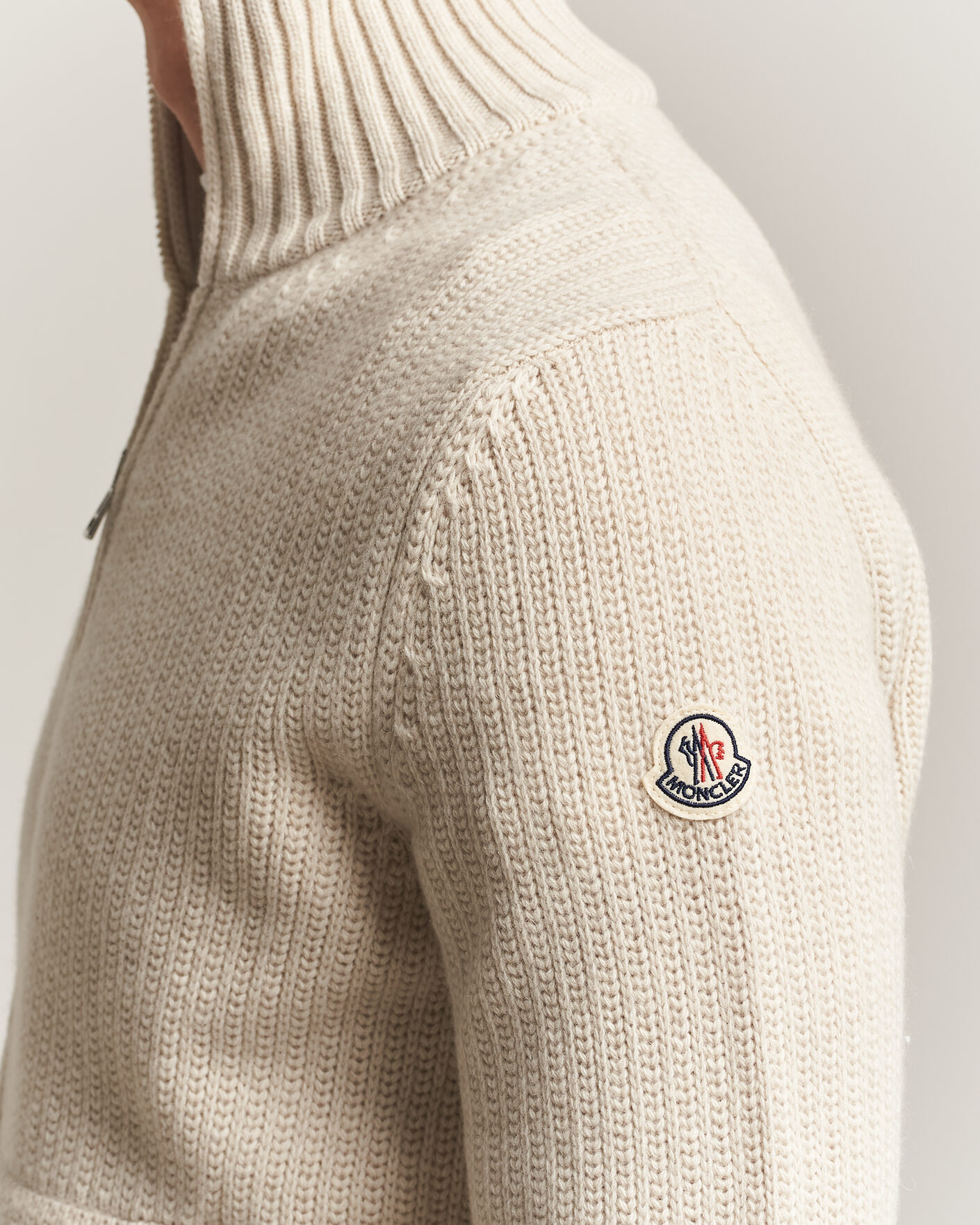 Herre | Gensere | Moncler | Full Zip Cardigan Light Beige