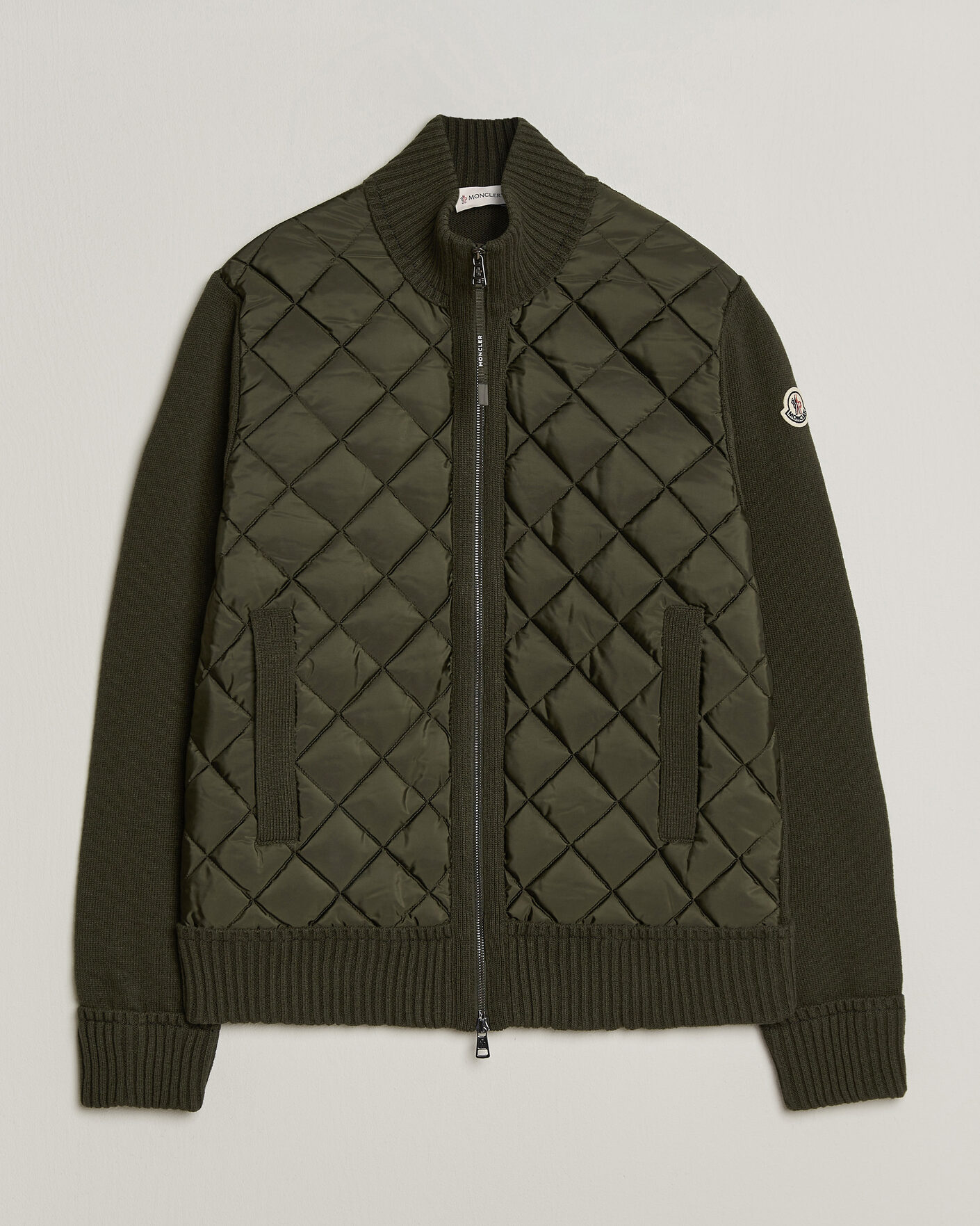 Herre | Jakker | Moncler | Quilted Hybrid Jacket Dark Green