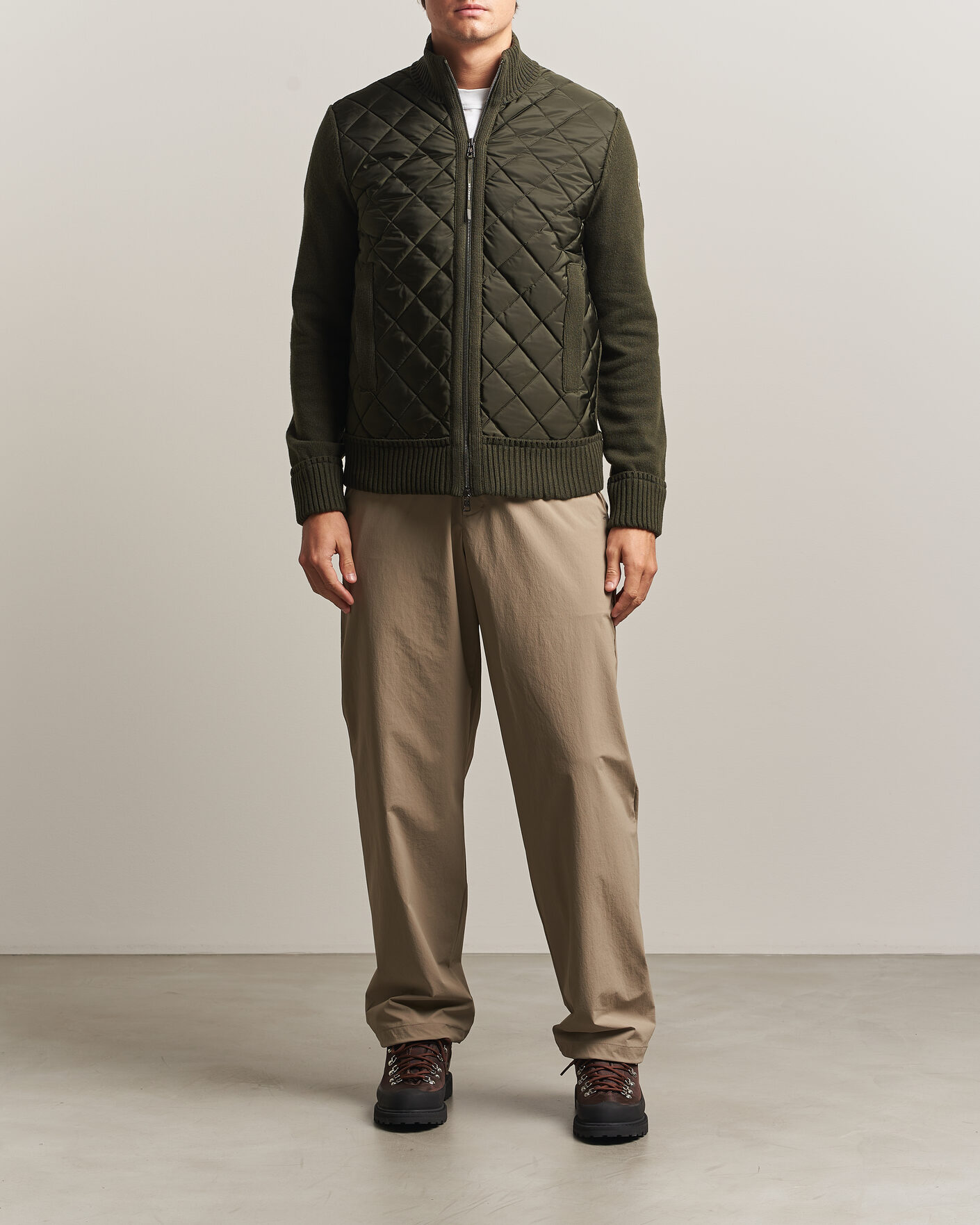 Herre | Jakker | Moncler | Quilted Hybrid Jacket Dark Green