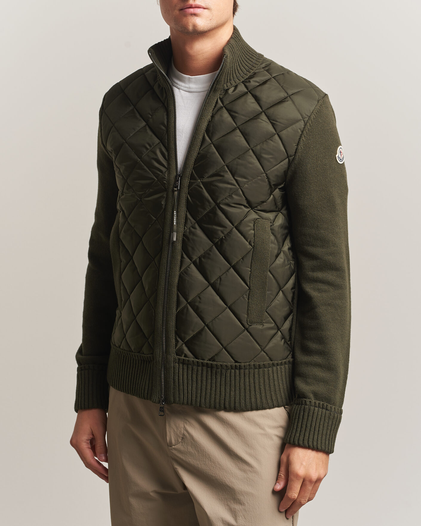 Herre | Jakker | Moncler | Quilted Hybrid Jacket Dark Green