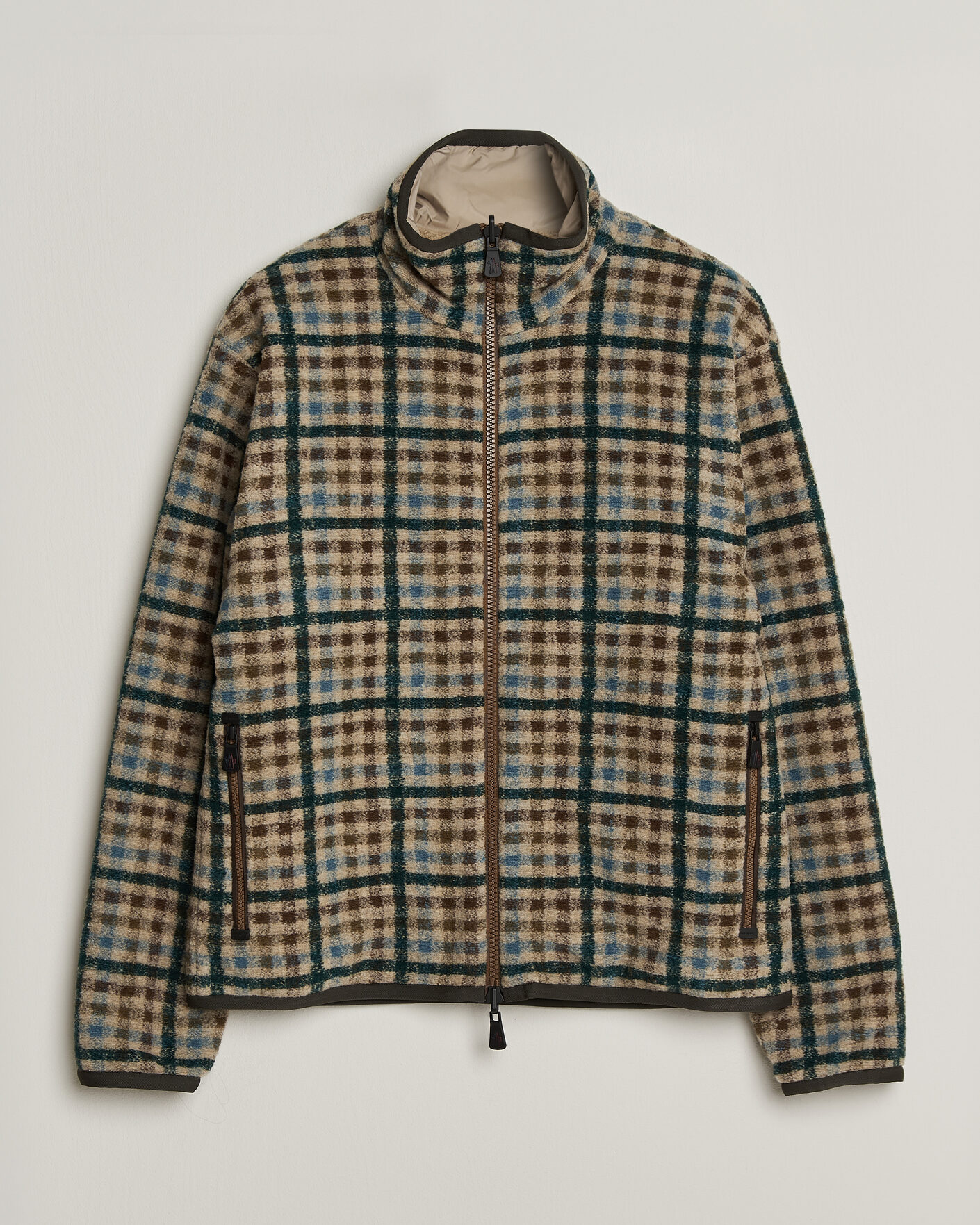 Herre | Gensere | Moncler Grenoble | Sherpa Zip Cardigan Beige/Green