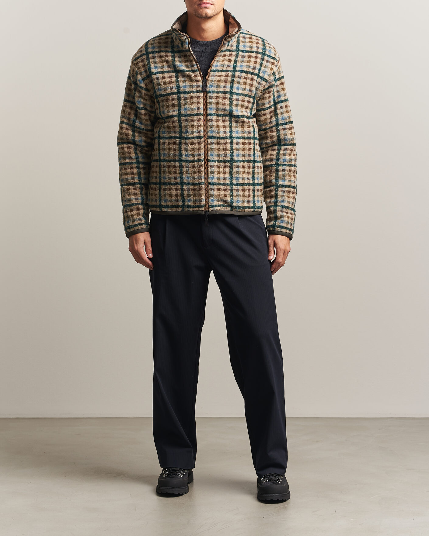 Herre | Gensere | Moncler Grenoble | Sherpa Zip Cardigan Beige/Green