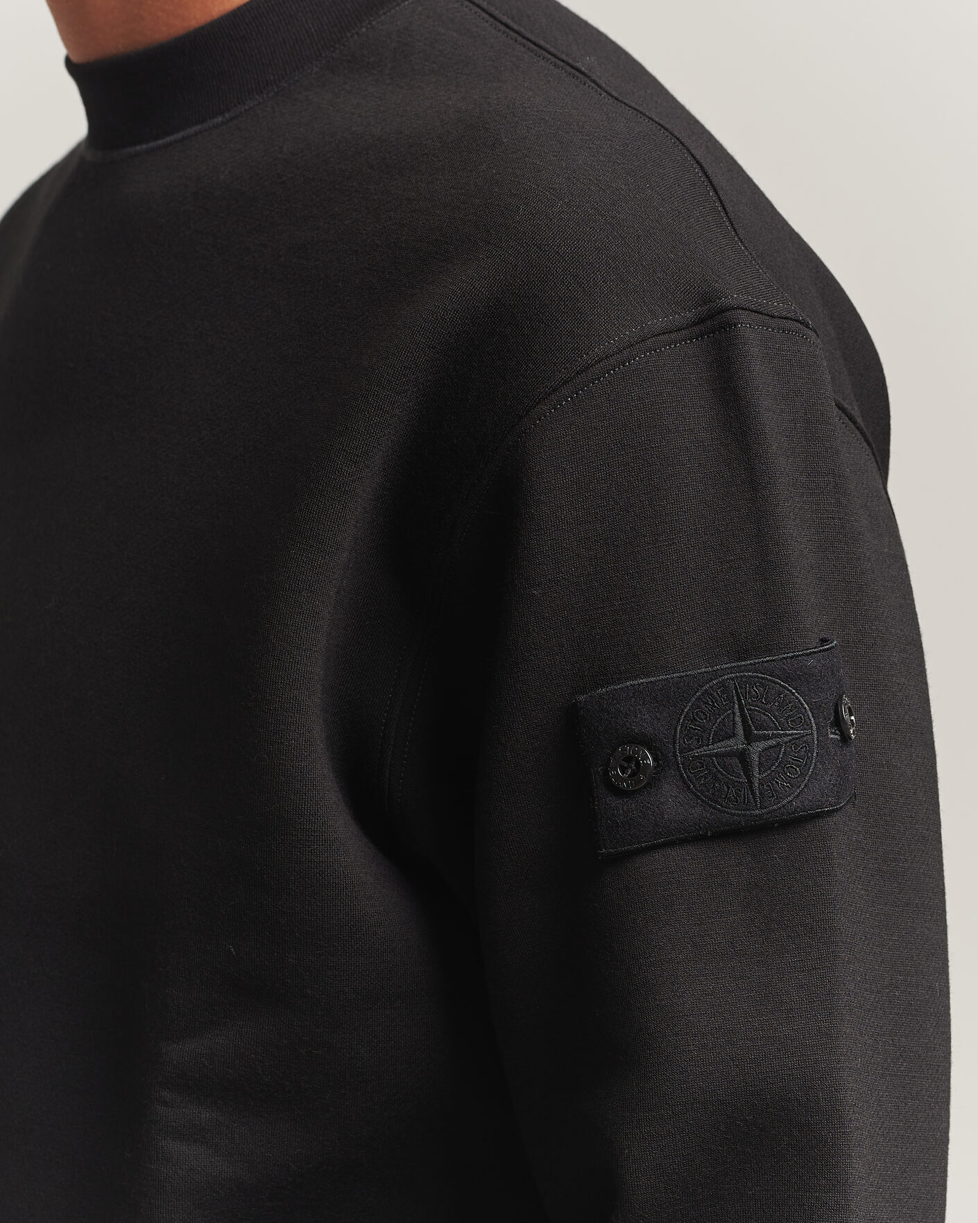 Herre | Gensere | Stone Island | Ghost Cotton/Wool Fleece Sweatshirt Black