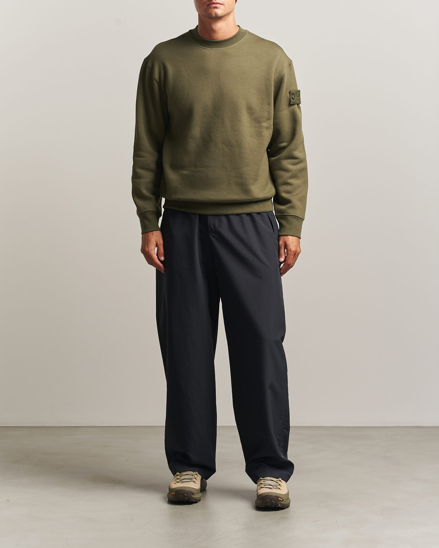Herre | Gensere | Stone Island | Ghost Cotton/Wool Fleece Sweatshirt Miltary Green
