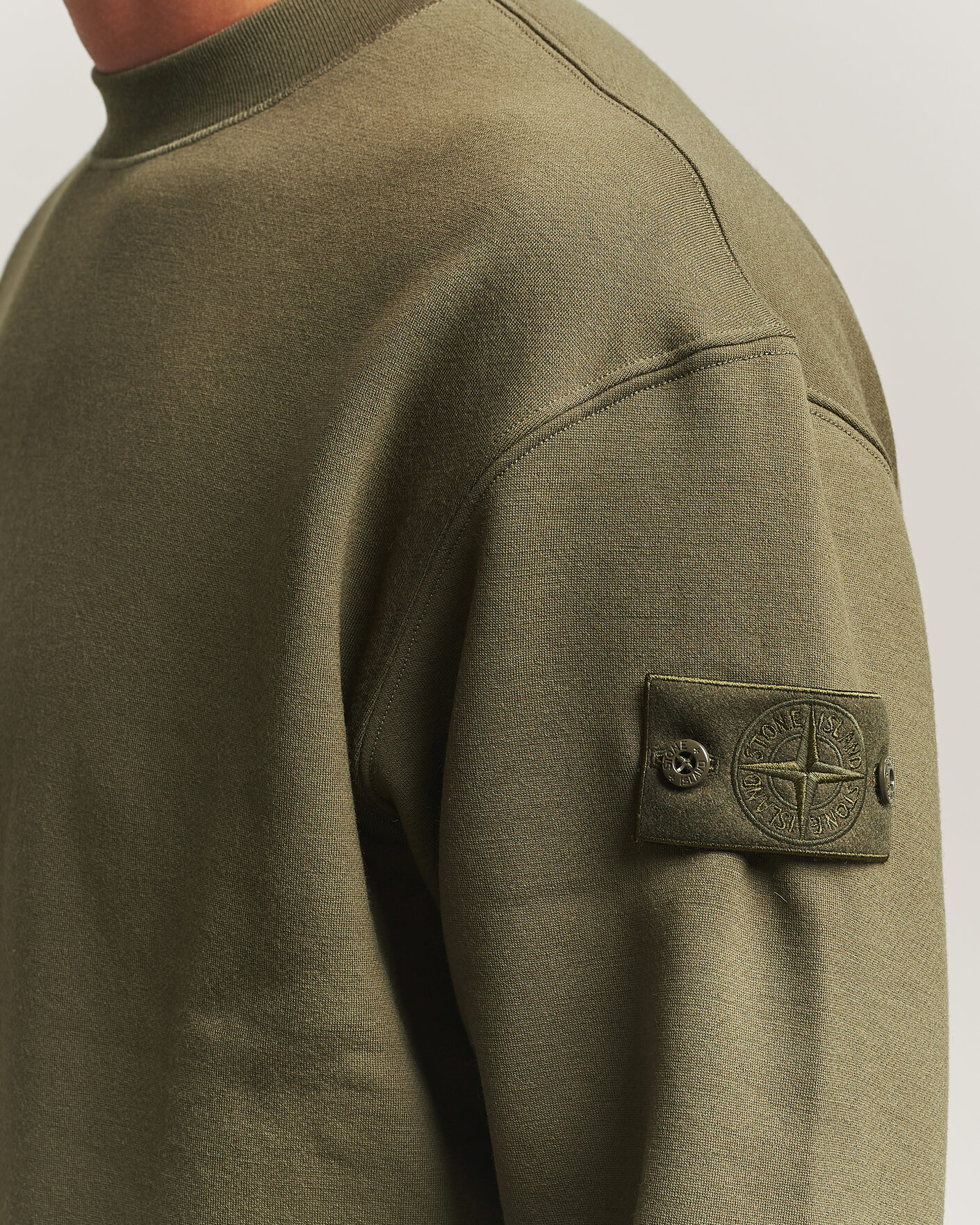 Herre | Gensere | Stone Island | Ghost Cotton/Wool Fleece Sweatshirt Miltary Green