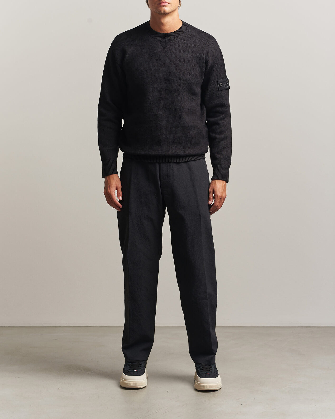 Herre | Gensere | Stone Island | Ghost Plush Stitch Winter Cotton Sweat Black