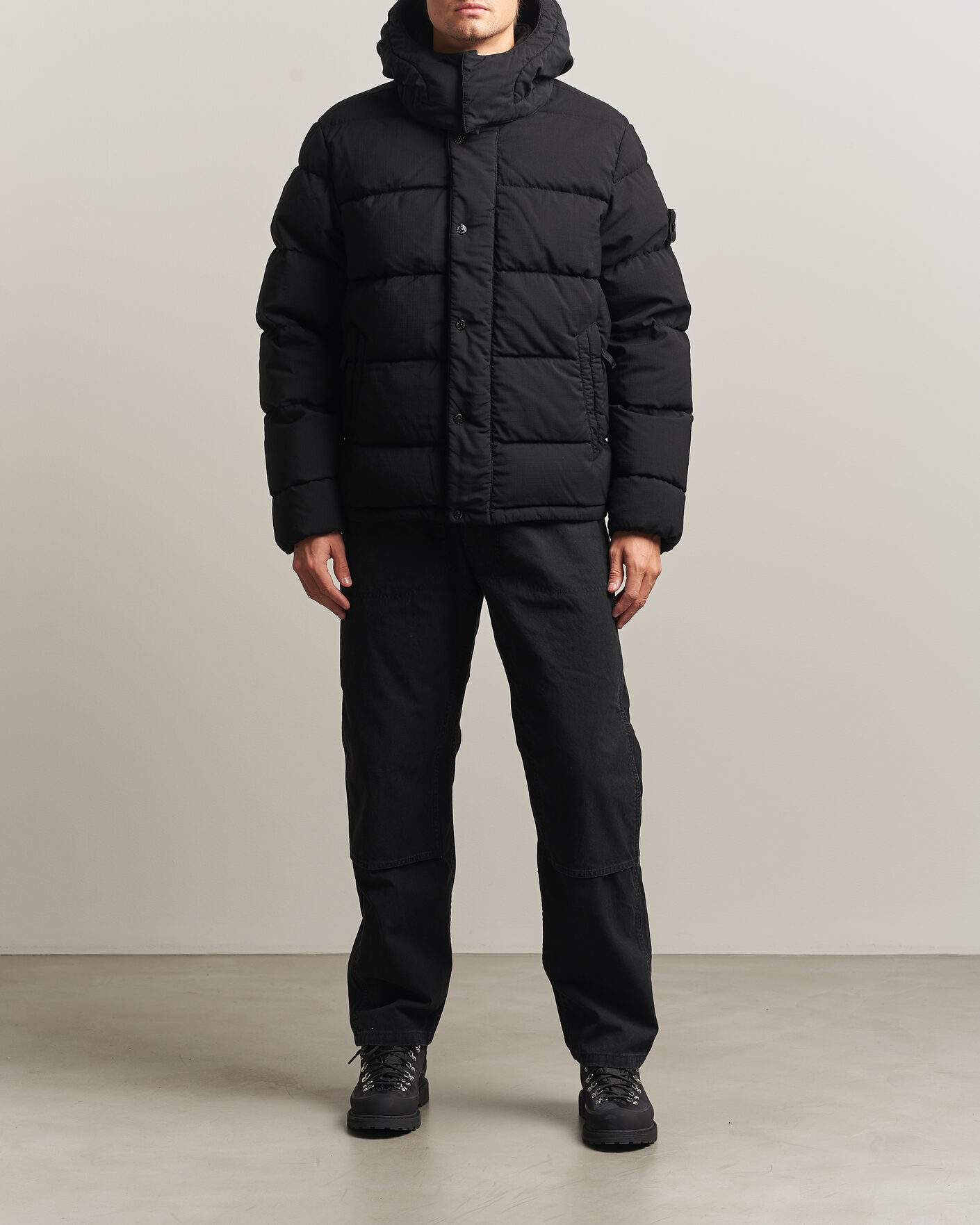 Herre | Jakker | Stone Island | Ghost Wool Ripstop Down Jacket Black