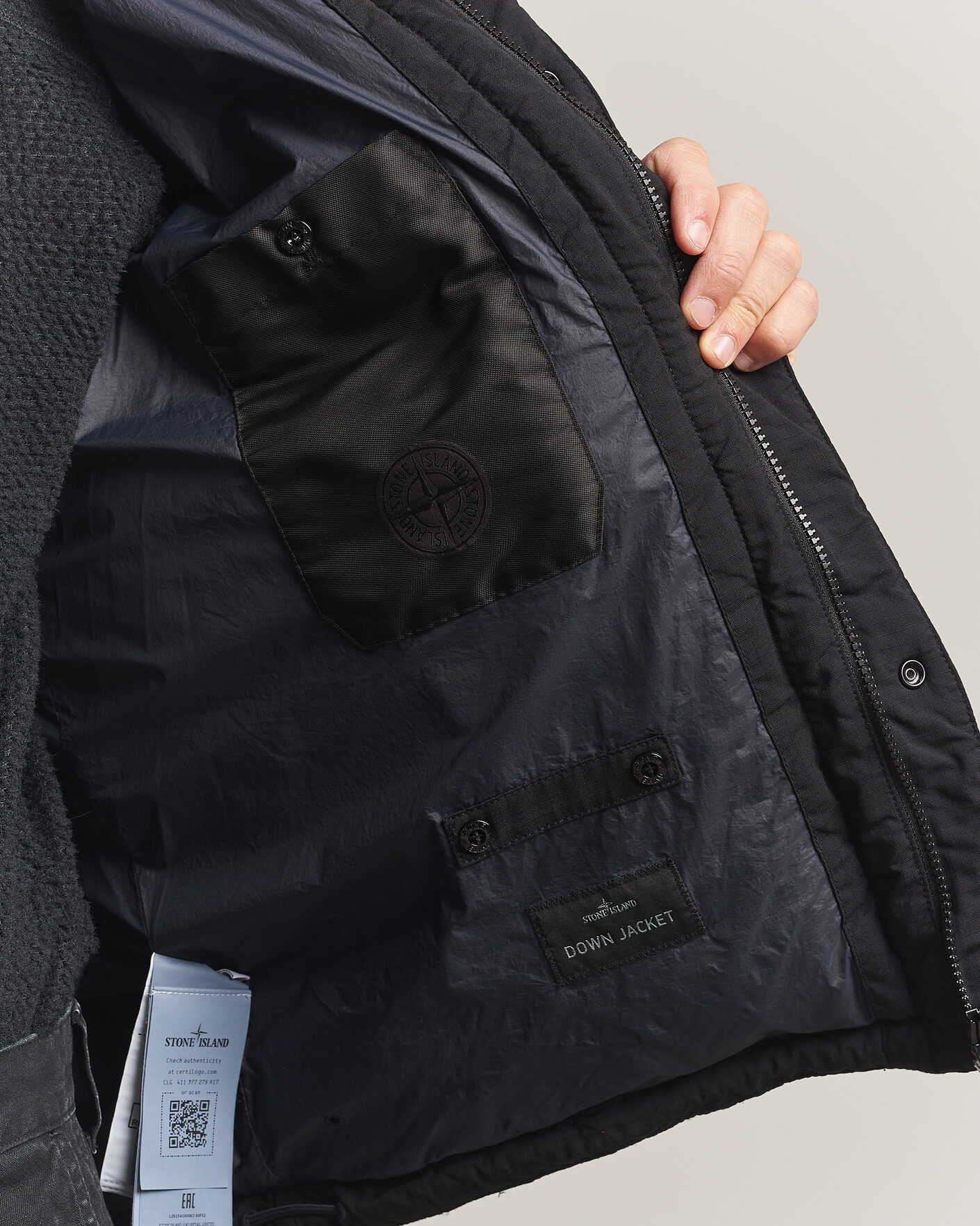 Herre | Jakker | Stone Island | Ghost Wool Ripstop Down Jacket Black