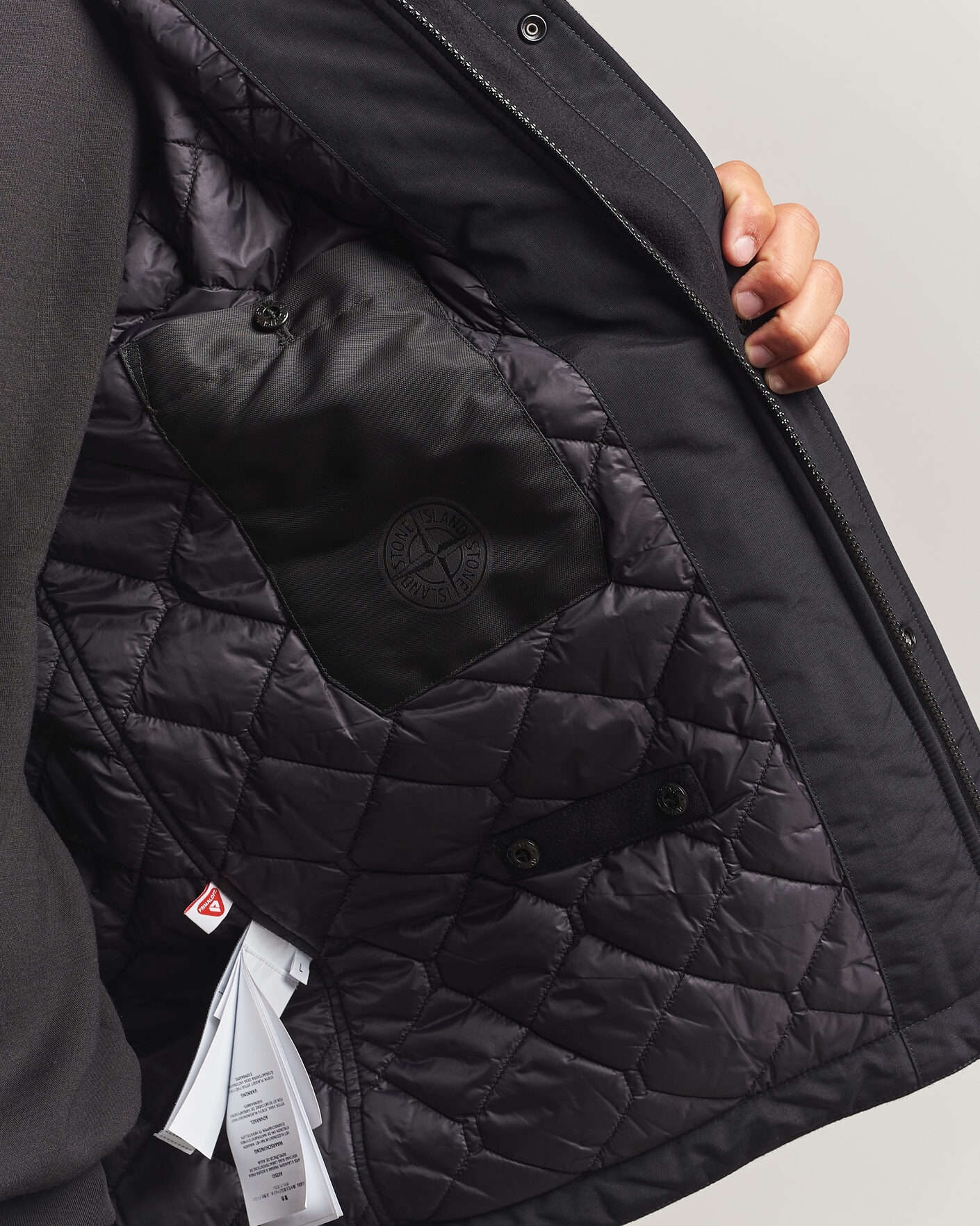 Herre | Jakker | Stone Island | Ghost Wool/Nylon Flannel Short Parka Black