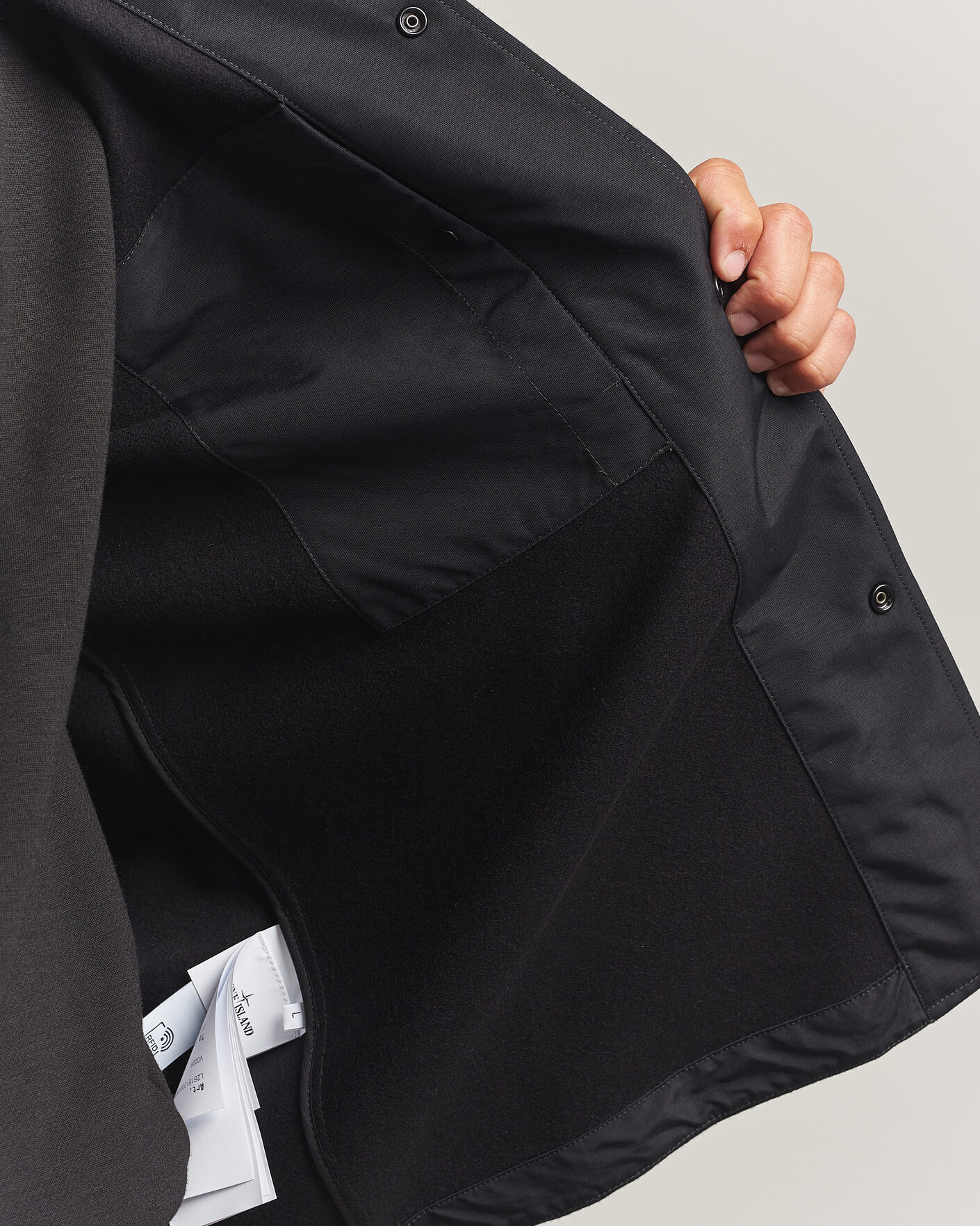 Herre | Skjorter | Stone Island | Ghost Wool/Nylon Flannel Overshirt Black