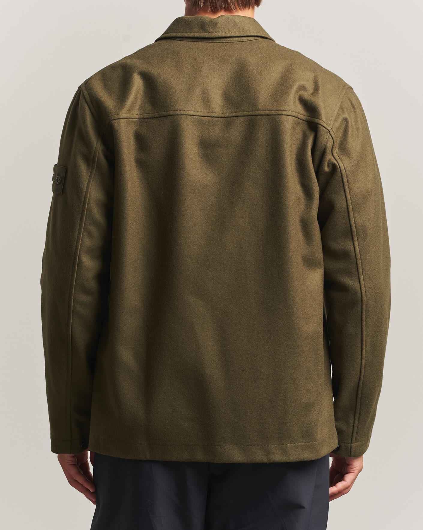 Herre | Skjorter | Stone Island | Ghost Wool/Nylon Flannel Overshirt Miltary Green