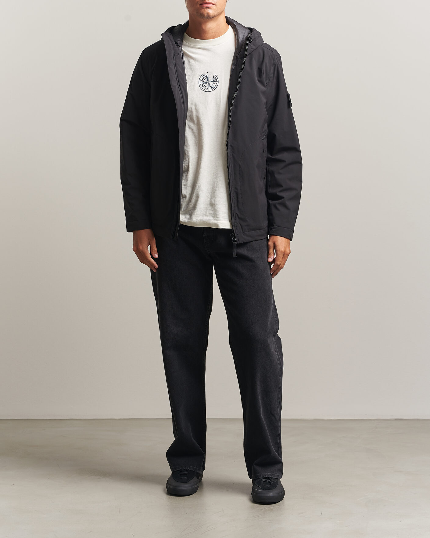 Herre | Jakker | Stone Island | Short Soft Shell Parka Black