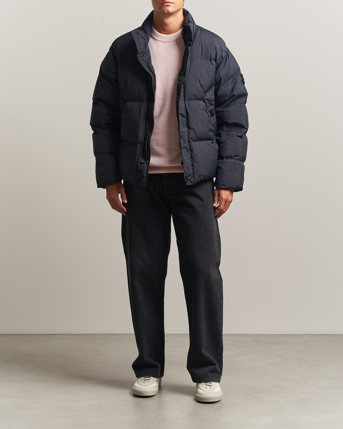 Herre | Jakker | Stone Island | Crinkle Reps Padded Down Jacket Navy Blue