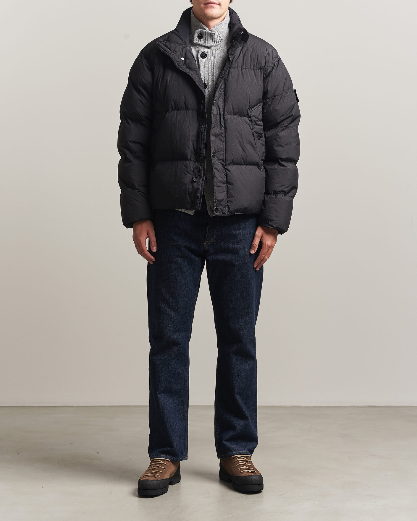 Herre | Jakker | Stone Island | Crinkle Reps Padded Down Jacket Black