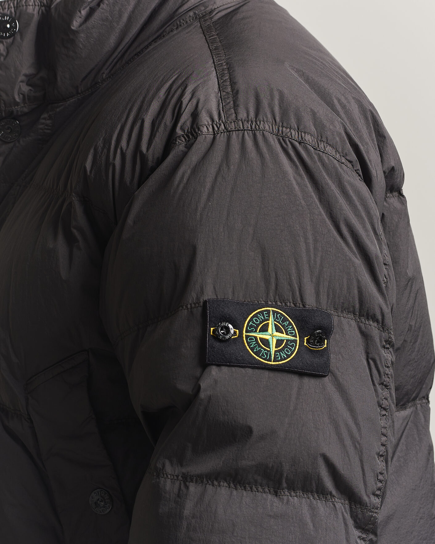 Herre | Jakker | Stone Island | Crinkle Reps Padded Down Jacket Lead Grey