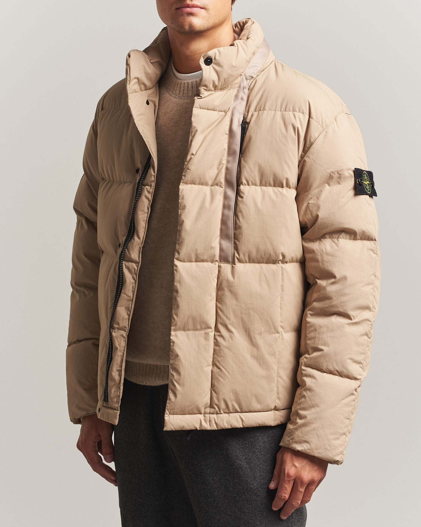 Herre | Jakker | Stone Island | Cotton/Nylon Padded Down Jacket Biscuit