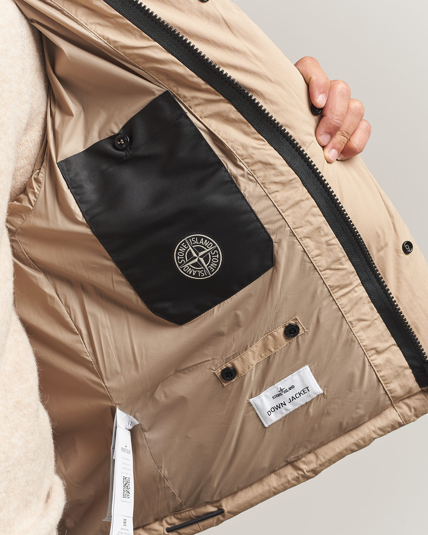 Herre | Jakker | Stone Island | Cotton/Nylon Padded Down Jacket Biscuit