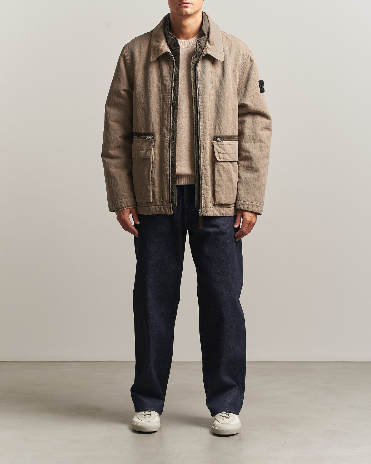 Herre | Jakker | Stone Island | Diagonal Cotton/Wool Field Jacket Biscuit