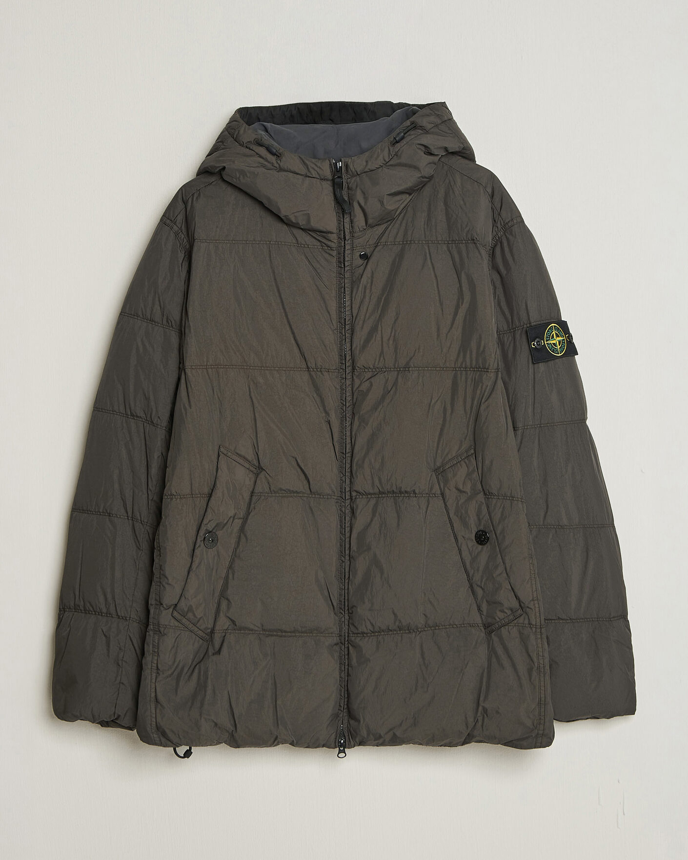 Herre | Jakker | Stone Island | Crinkle Reps Padded Hood Down Jacket Grey