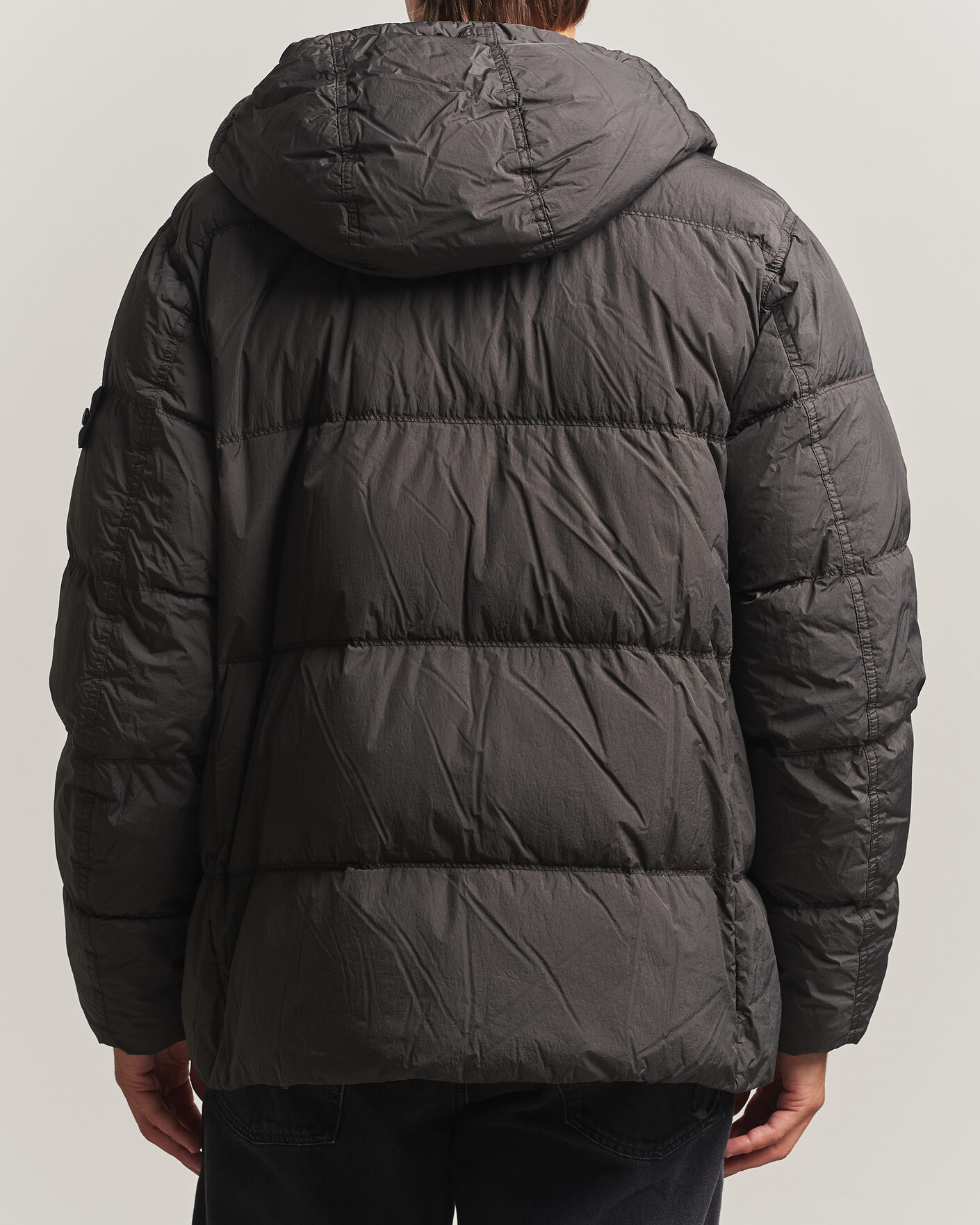 Herre | Jakker | Stone Island | Crinkle Reps Padded Hood Down Jacket Grey
