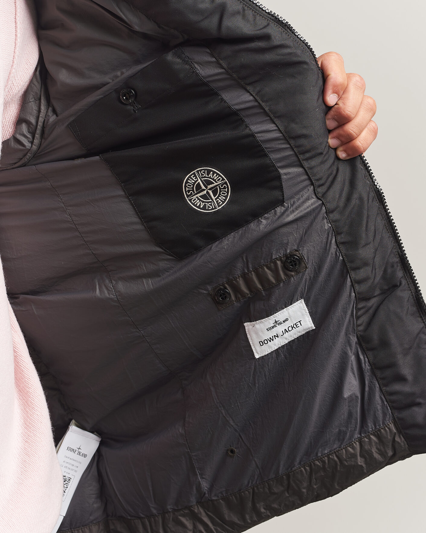 Herre | Jakker | Stone Island | Crinkle Reps Padded Hood Down Jacket Grey