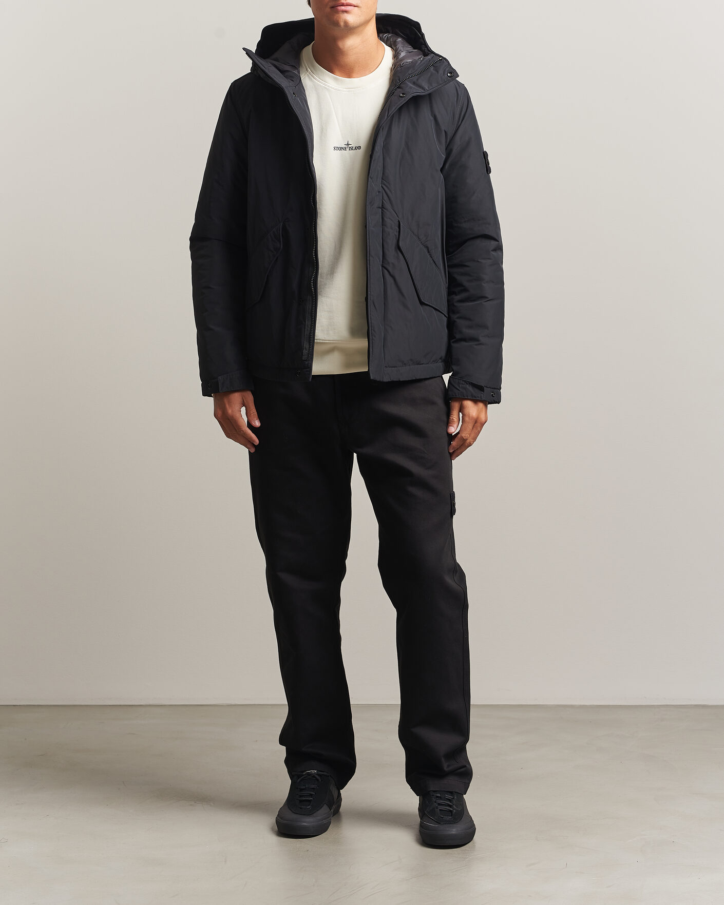 Herre | Jakker | Stone Island | Micro Twill Hood Jacket Black 