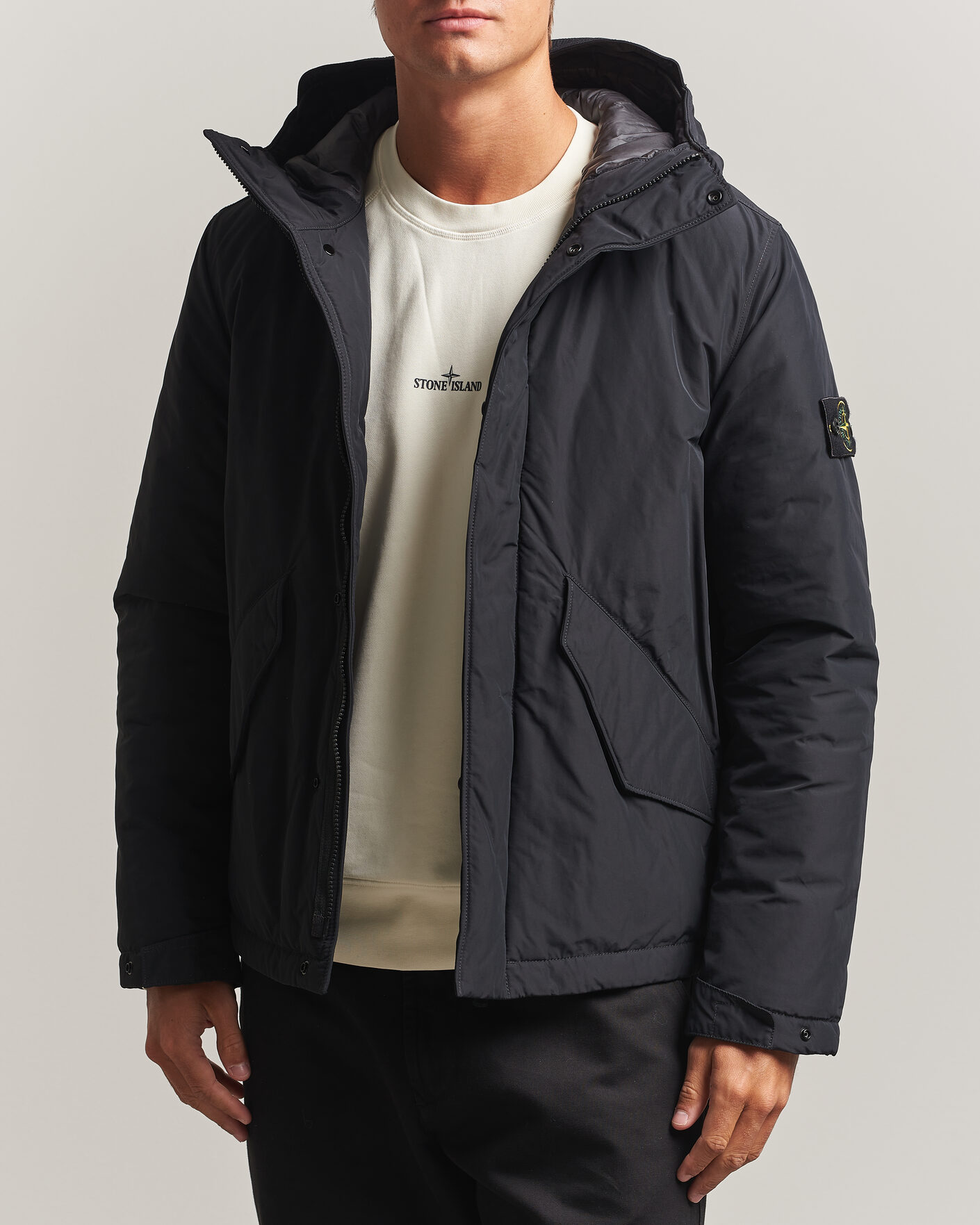 Herre | Jakker | Stone Island | Micro Twill Hood Jacket Black 